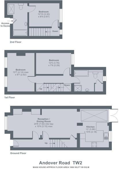 3 Bedrooms Terraced house to rent in Andover Road, Twickenham TW2