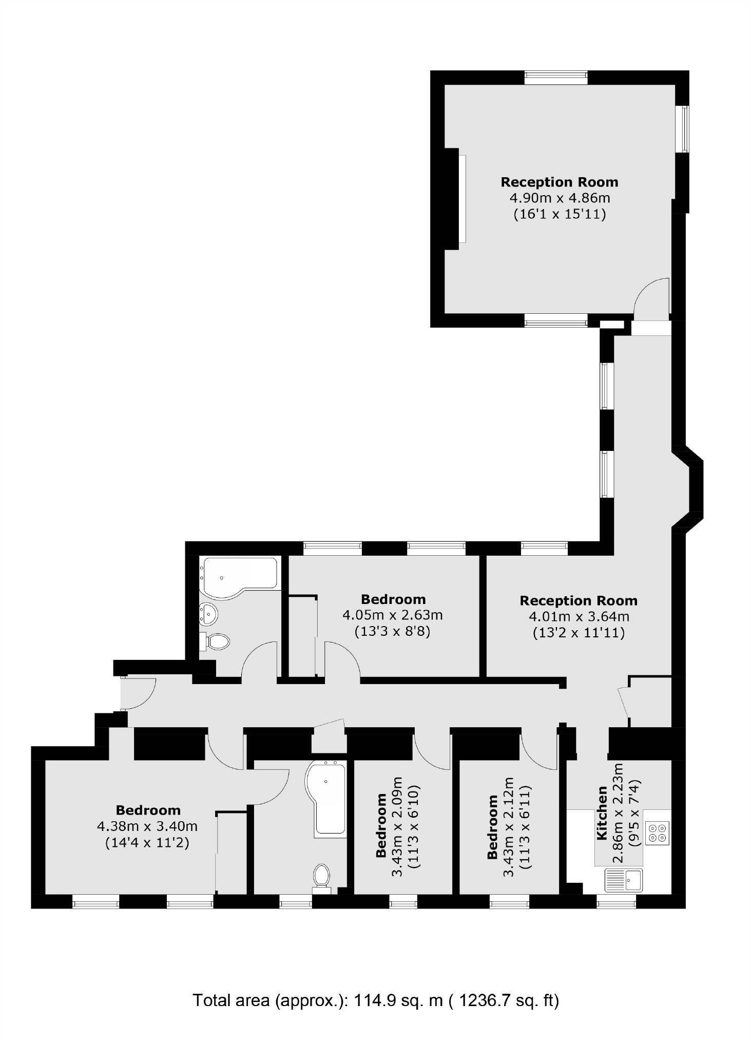 Flat 22, Osterley Gardens, Chevy Road, Southall floorplan