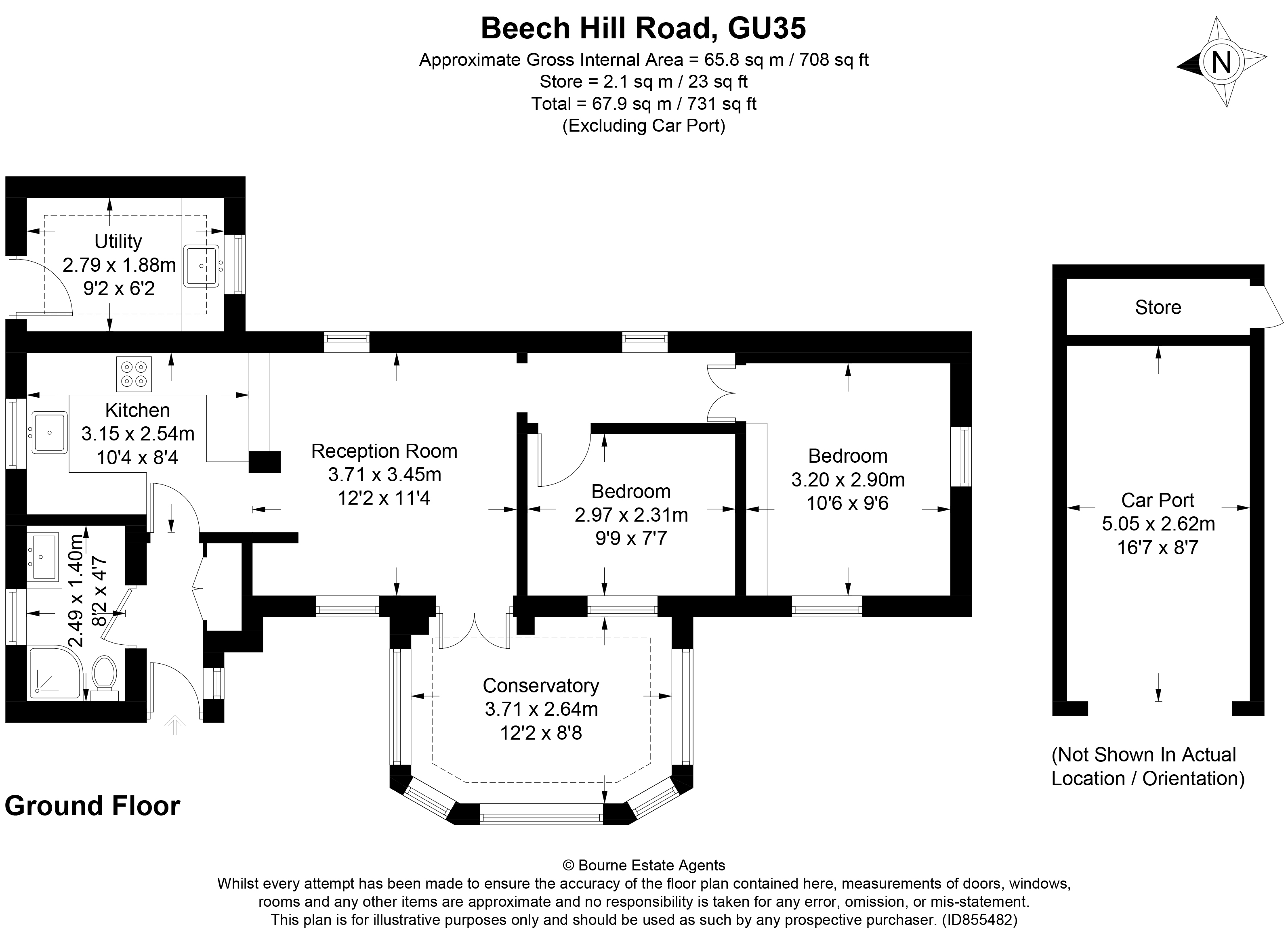 Beech Hill Road, Headley, Bordon, Hampshire GU35, 2 bedroom bungalow