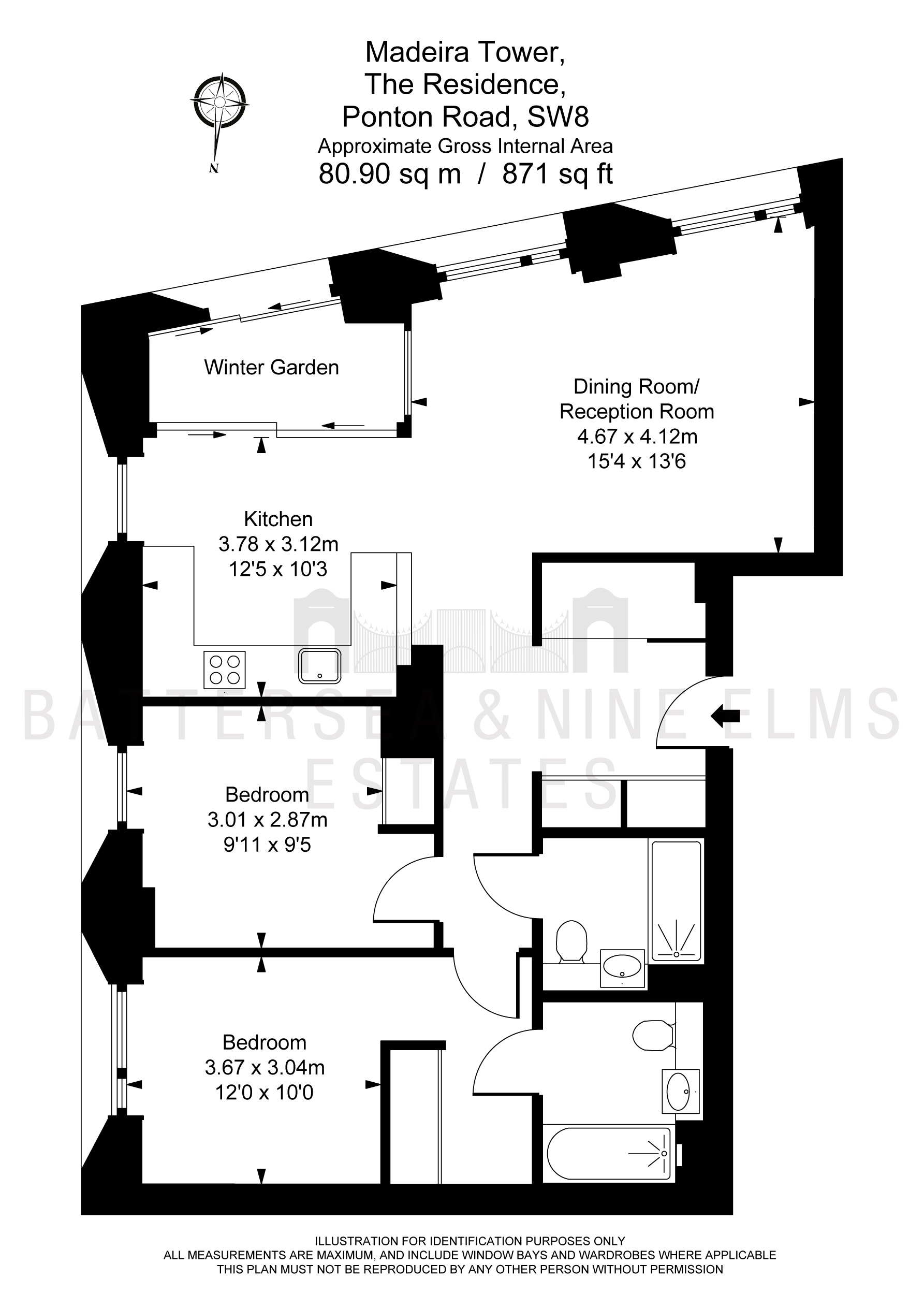 2 Bedrooms Flat to rent in Ponton Road, London SW11