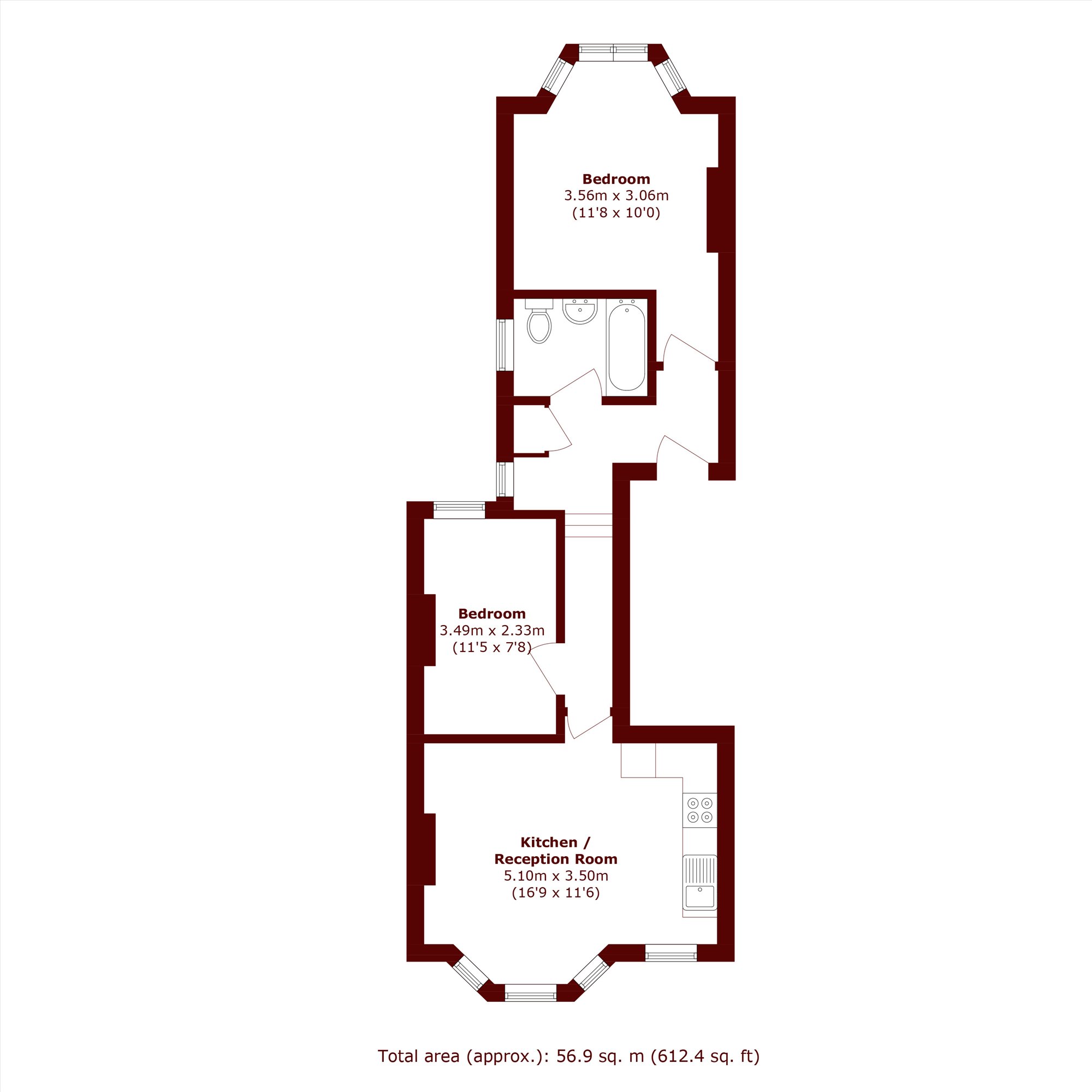 Flat 2, 40, Whitbread Road, London floorplan