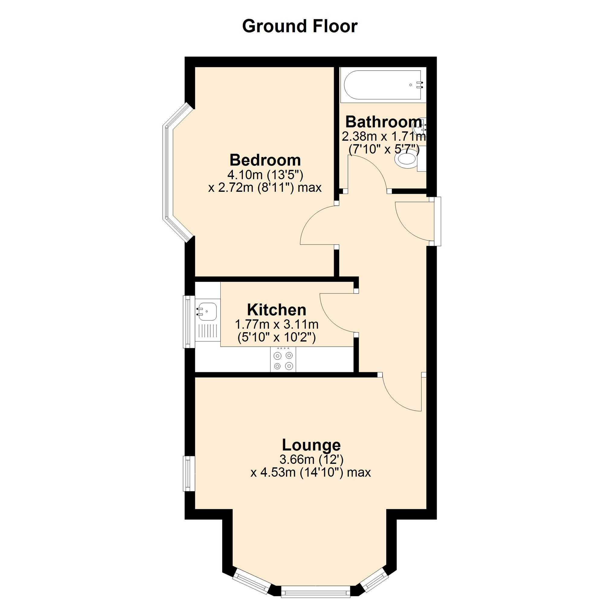 Flat 1, 12 Victoria Park Road, Leicester floorplan