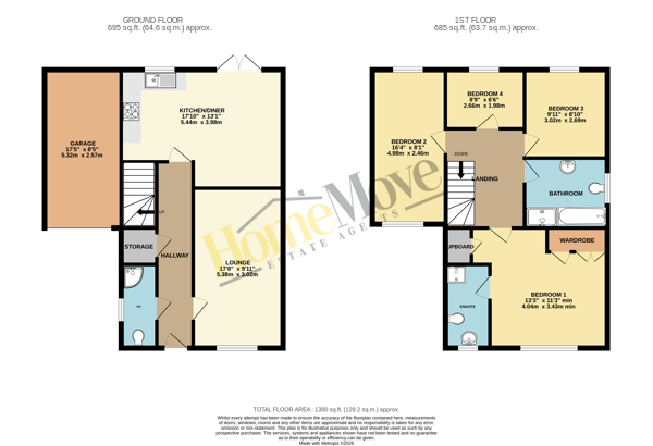 14, Burton Way, Leicester floorplan