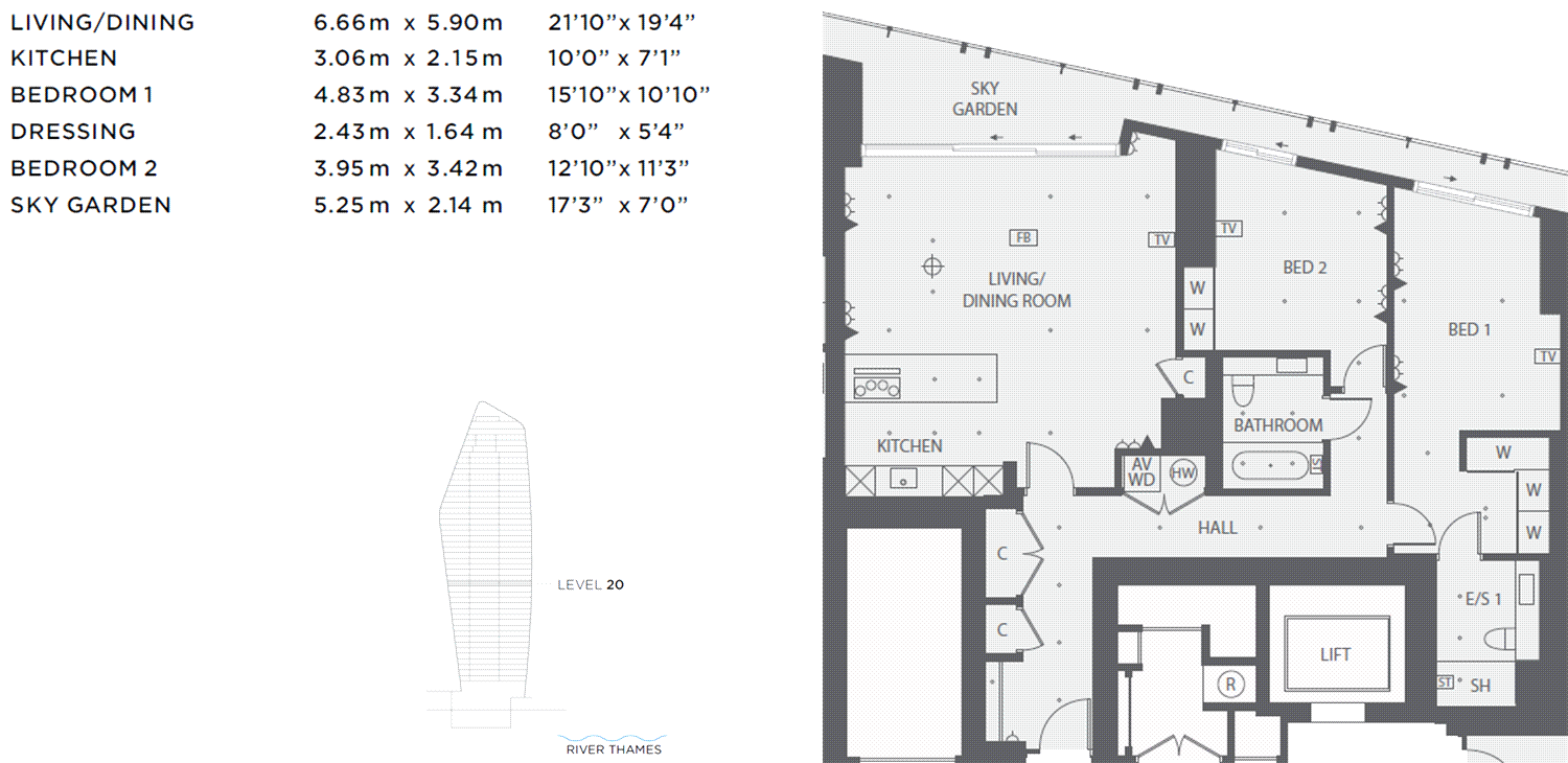 2 Bedrooms Flat for sale in One Blackfriars, Southwark, London SE1