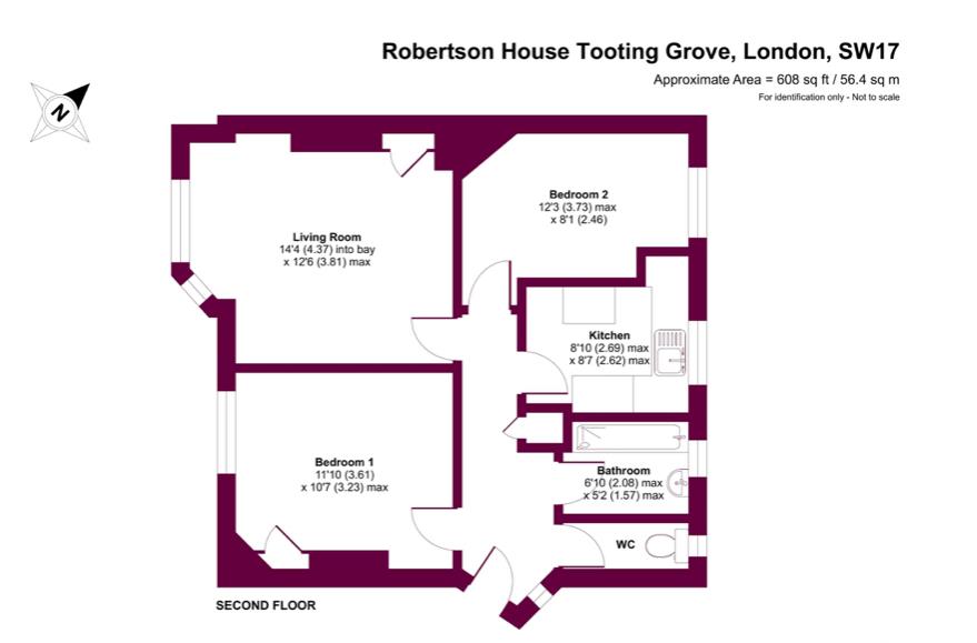 Flat 17, Robertson House, Tooting Grove, Tooting floorplan