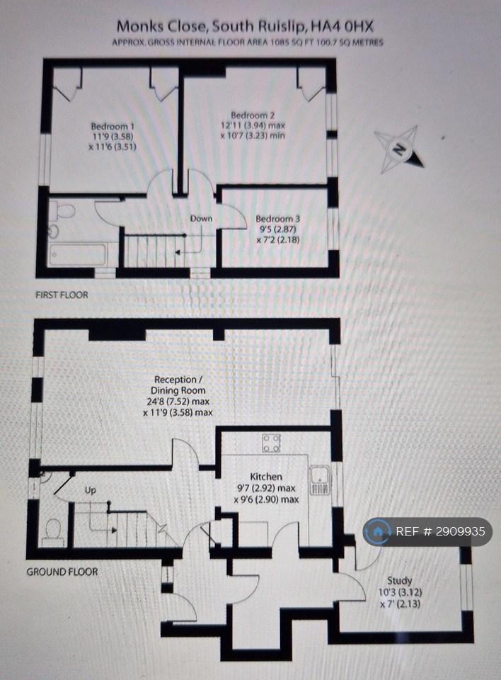 Monks Close, Ruislip floorplan