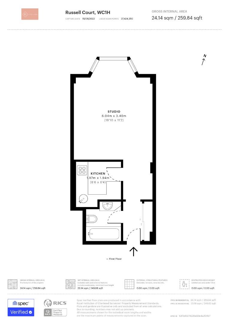 87 Russell Court, Woburn Place, London floorplan