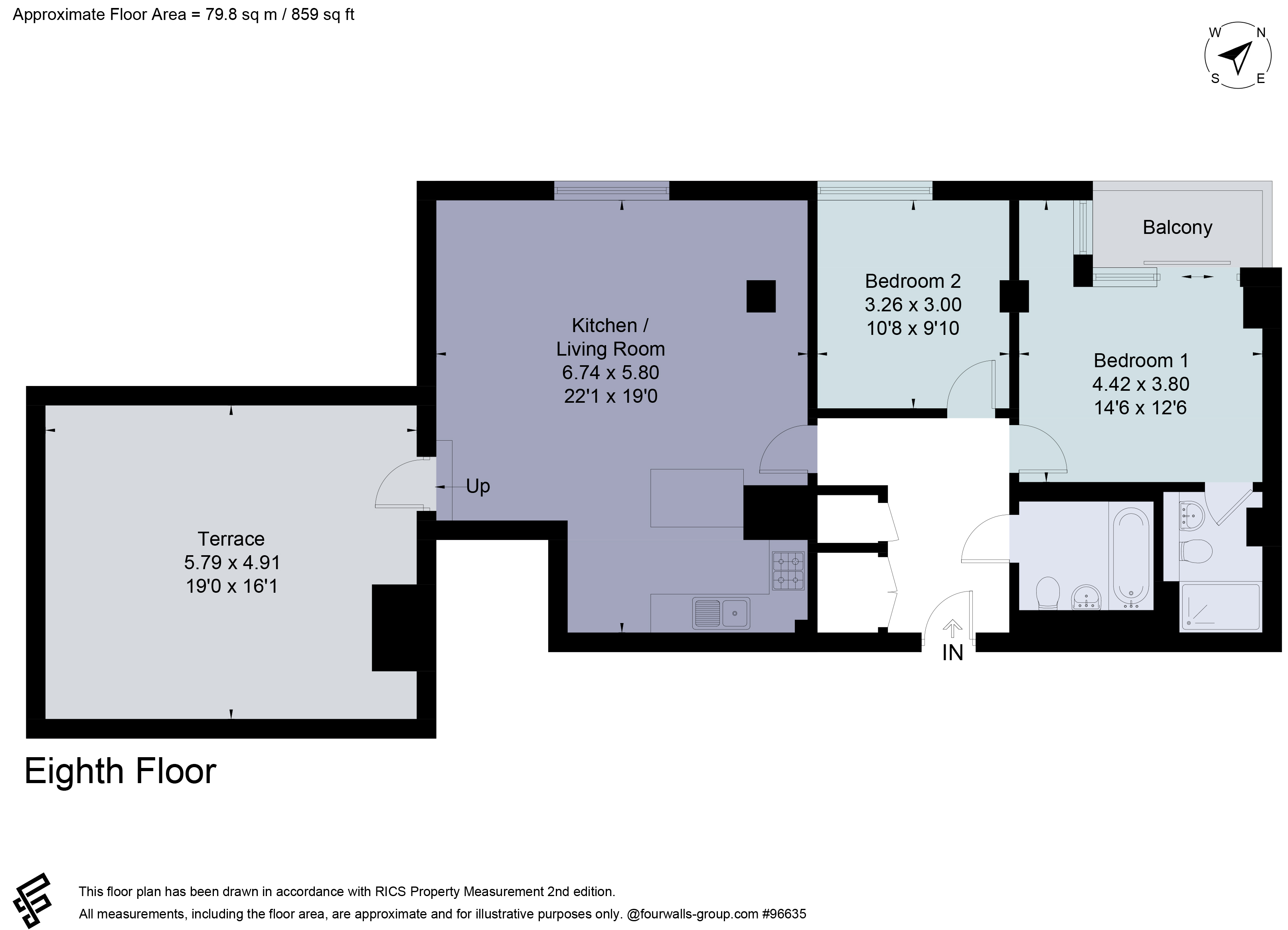 Flat A 8-2,, Great Northern Tower, Manchester floorplan
