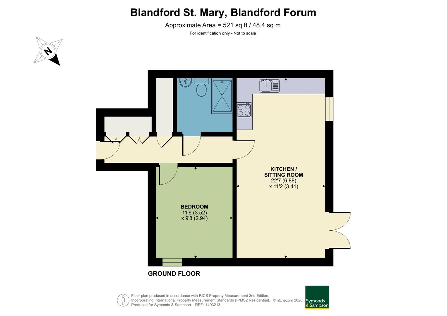 Flat 1, 17, Woodhouse Mews, Blandford Forum floorplan