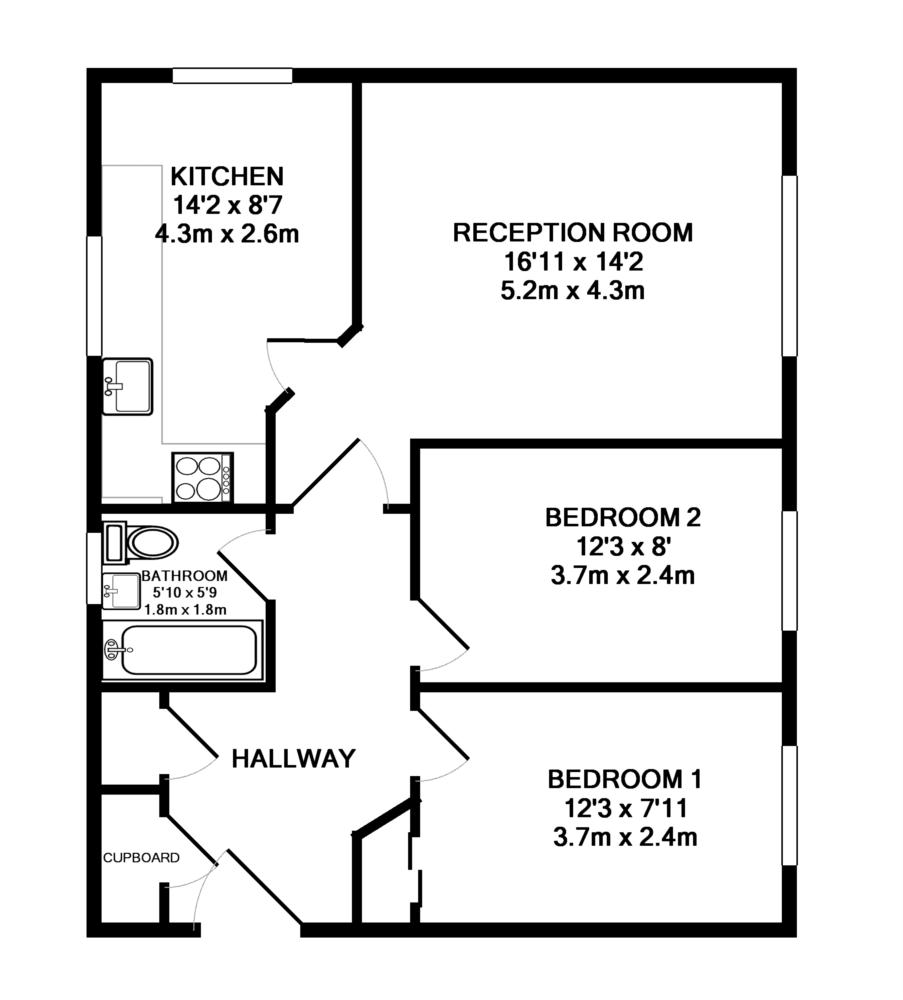 2 Bedrooms Flat to rent in Dakin Close, Maidenbower, Crawley RH10