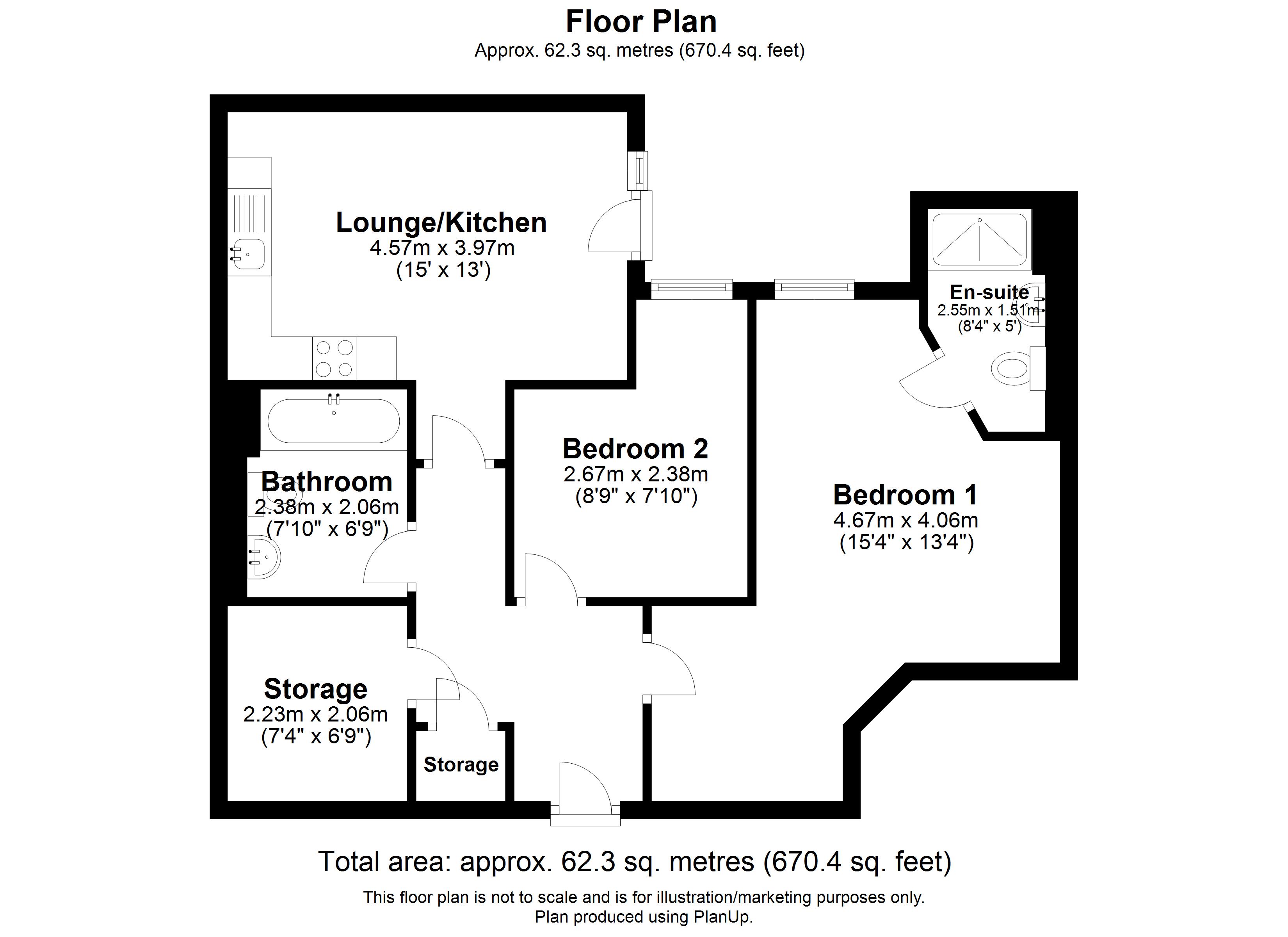 188, Southside Apartments, Birmingham floorplan