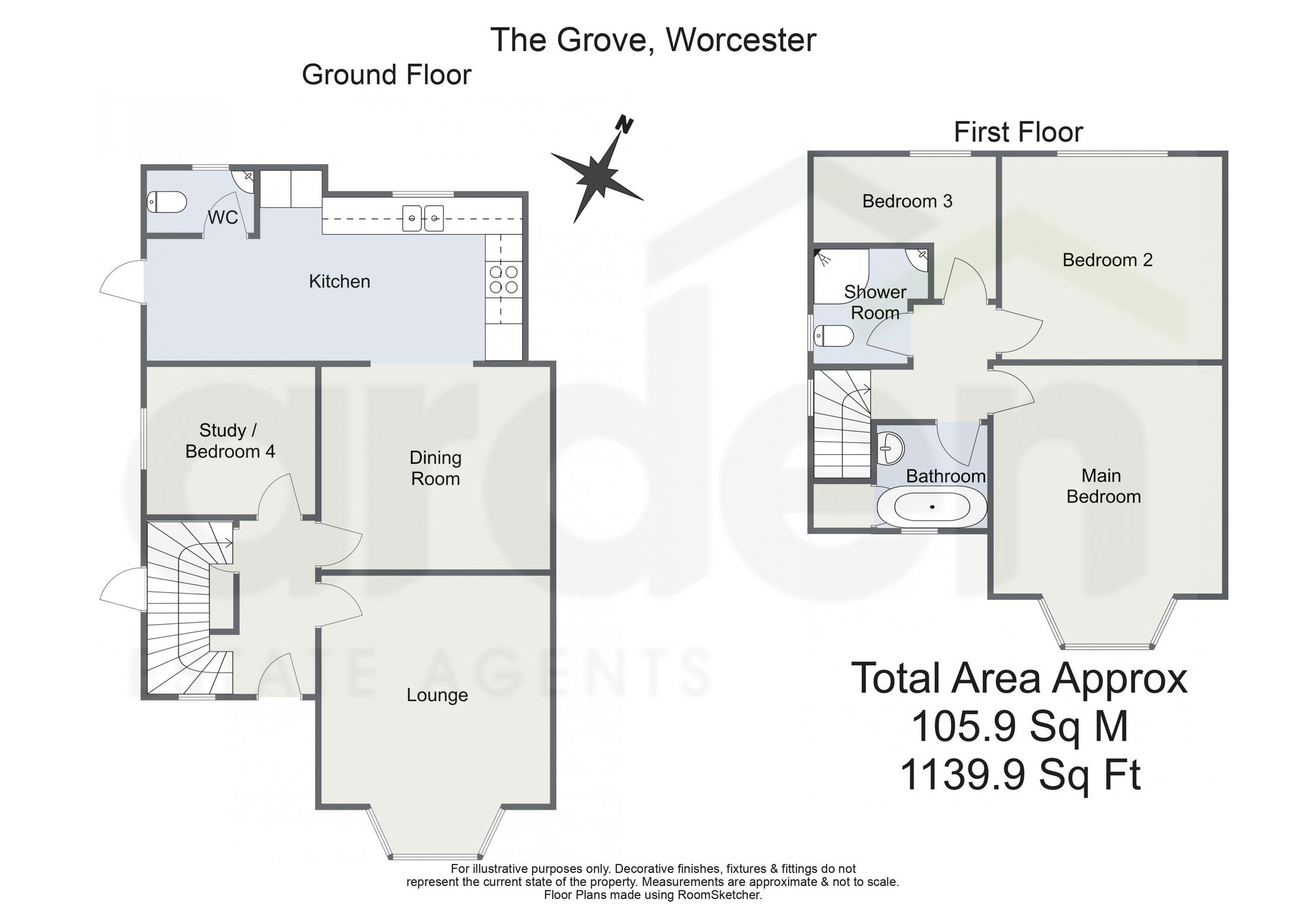 15 The Grove, Worcester floorplan