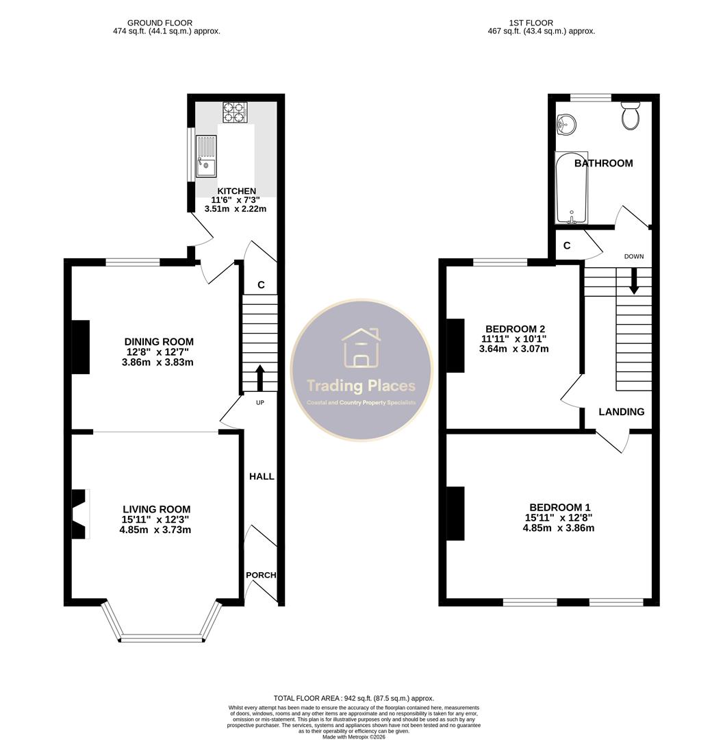 62, Ilfracombe Gardens, Whitley Bay floorplan