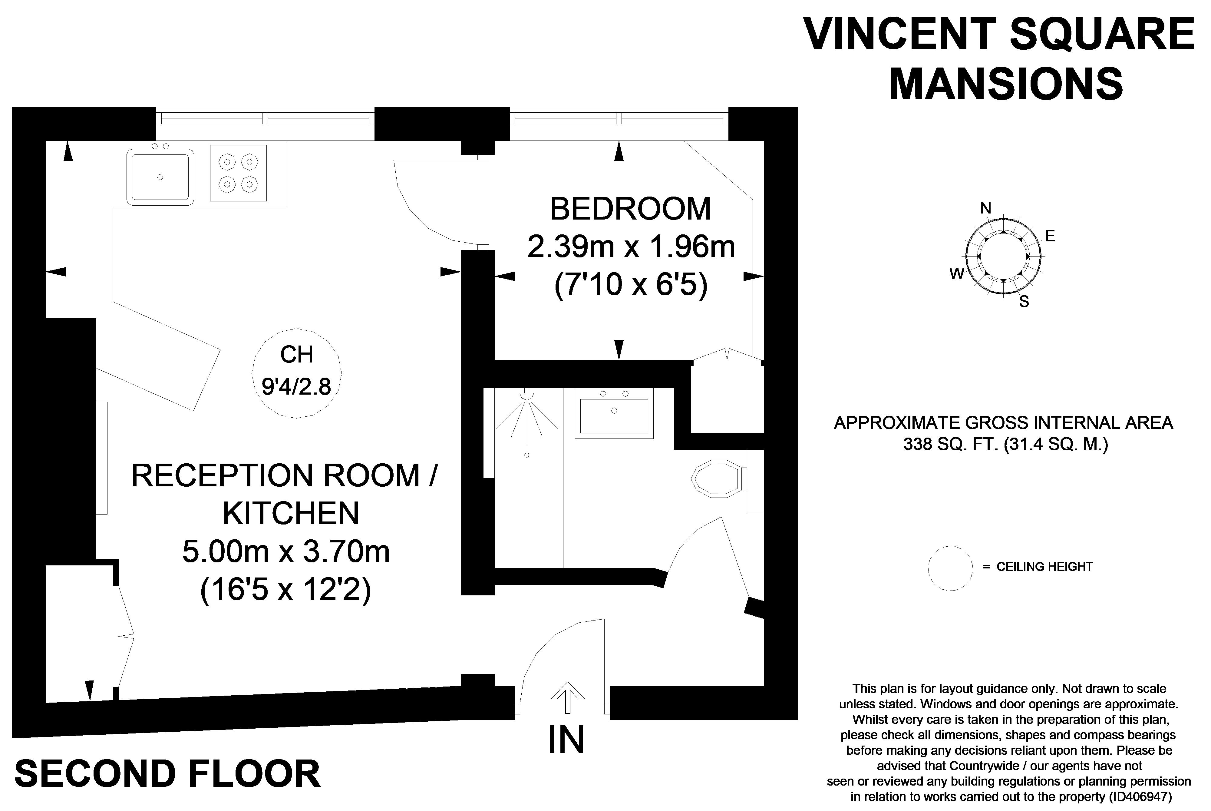 Flat 14B, Vincent Square Mansions, Walcott Street, London floorplan
