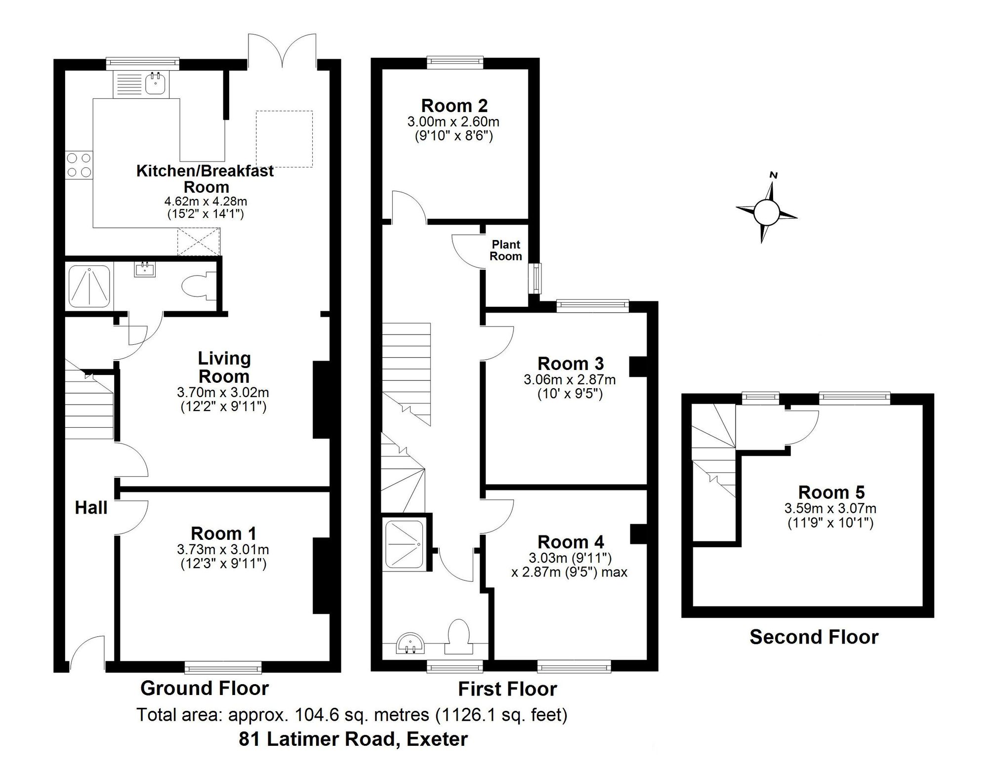 81, Latimer Road, Exeter floorplan