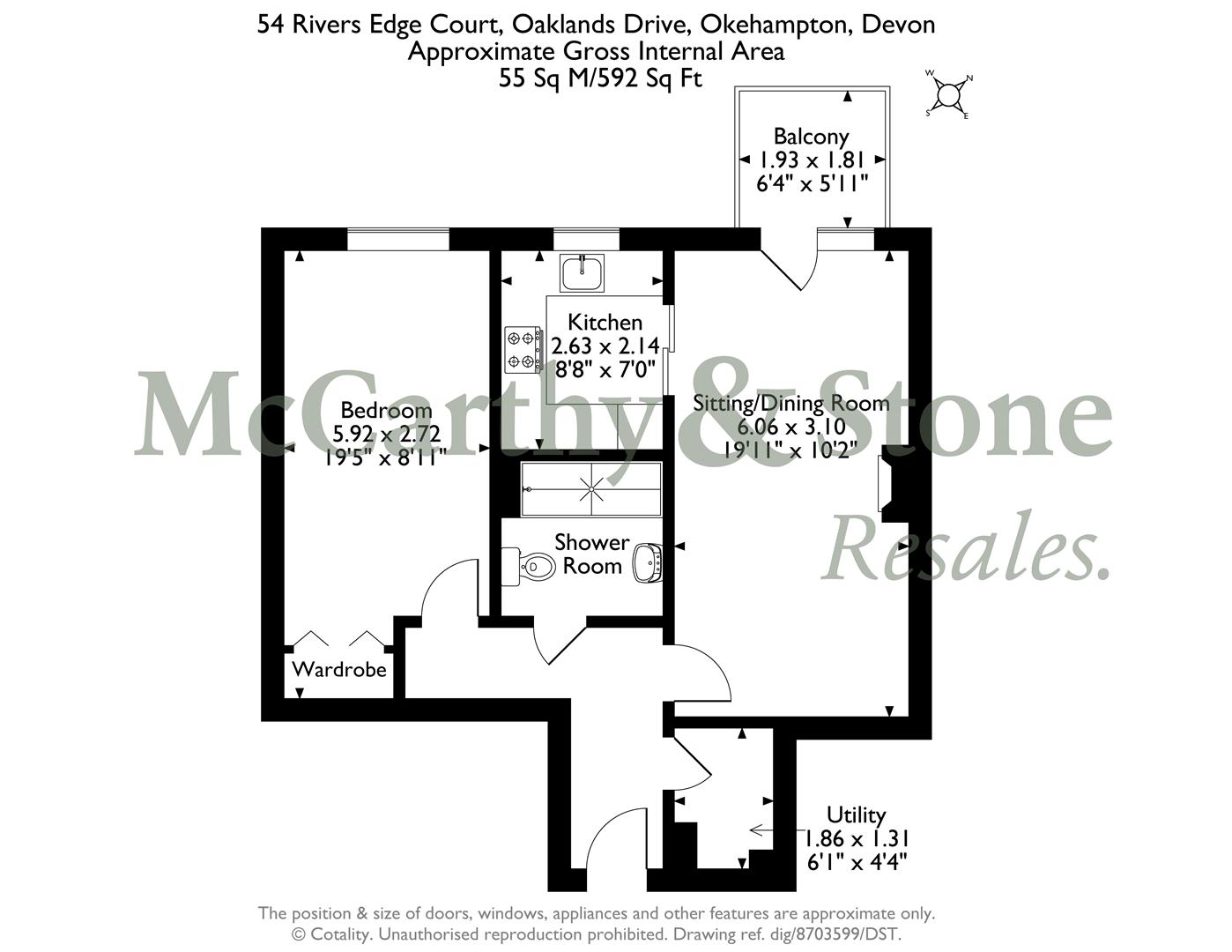 54 Rivers Edge Court, Oaklands Drive, Okehampton floorplan