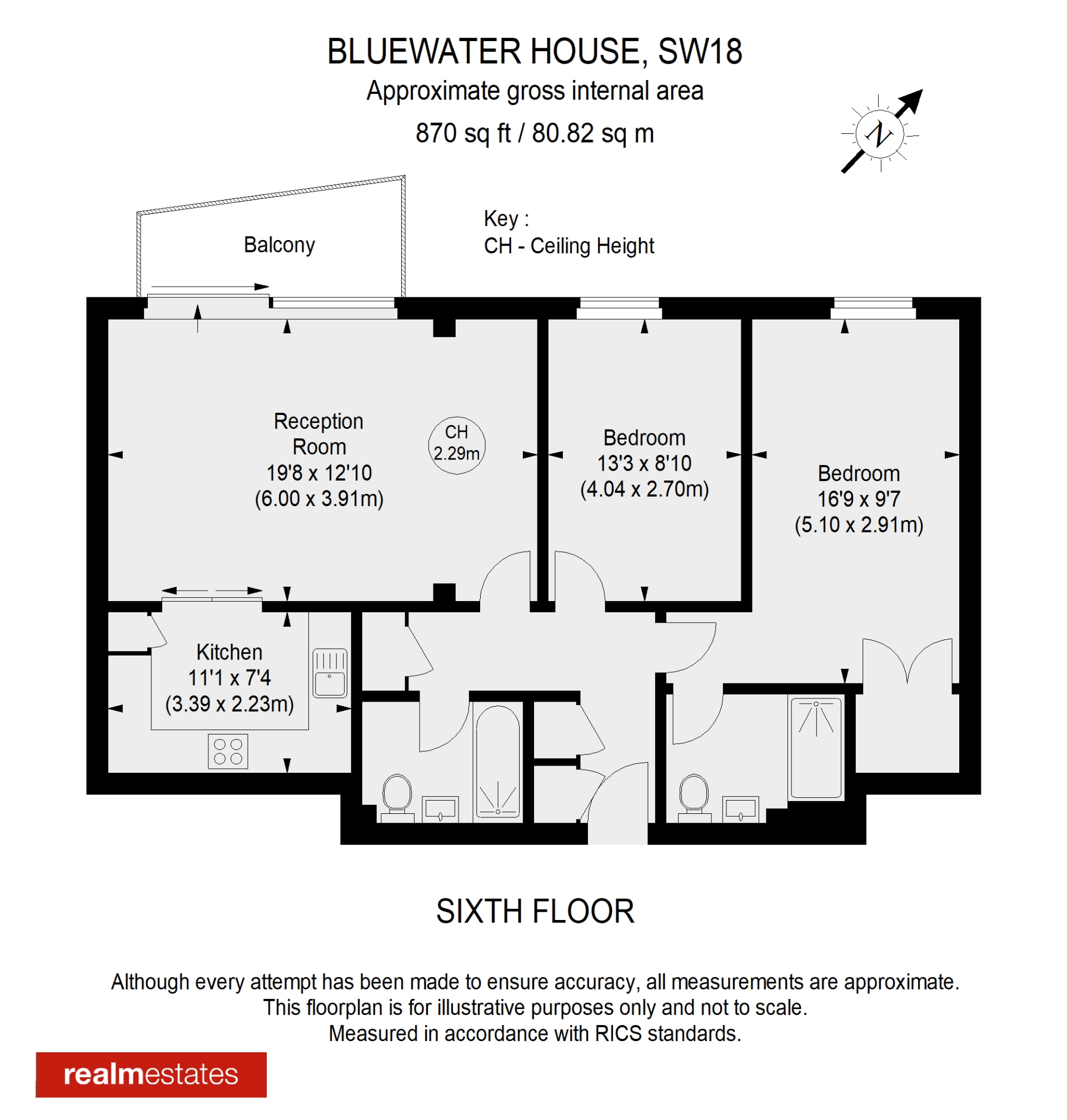 Flat 308 Bluewater House, Smugglers Way, Greater London floorplan