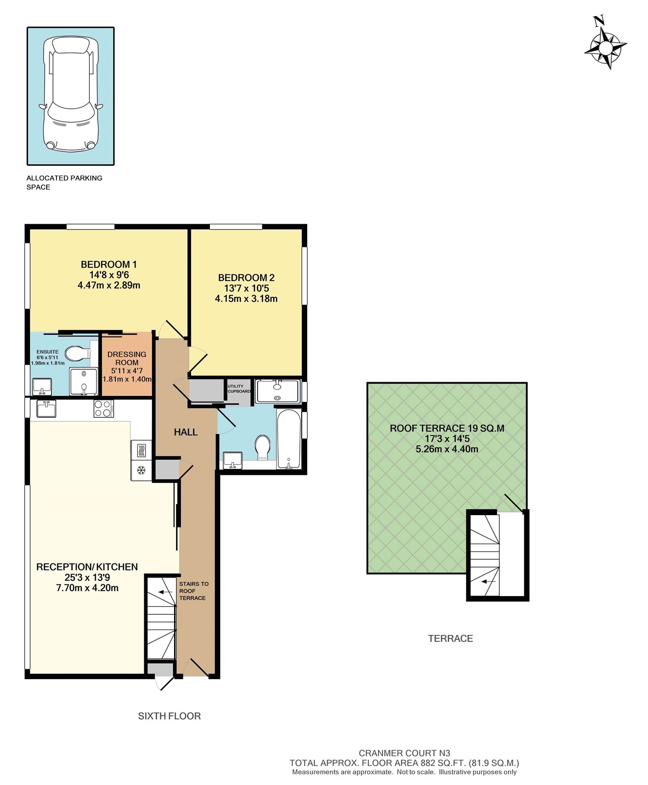 Flat 26, Cranmer Court,, Wickliffe Avenue, Finchley floorplan