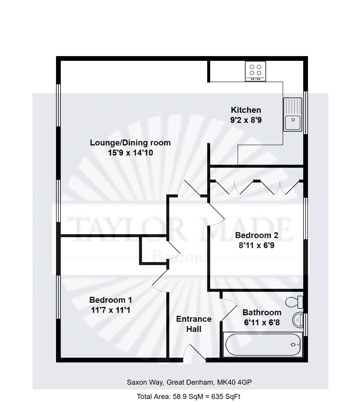 Great Denham, Bedford floorplan
