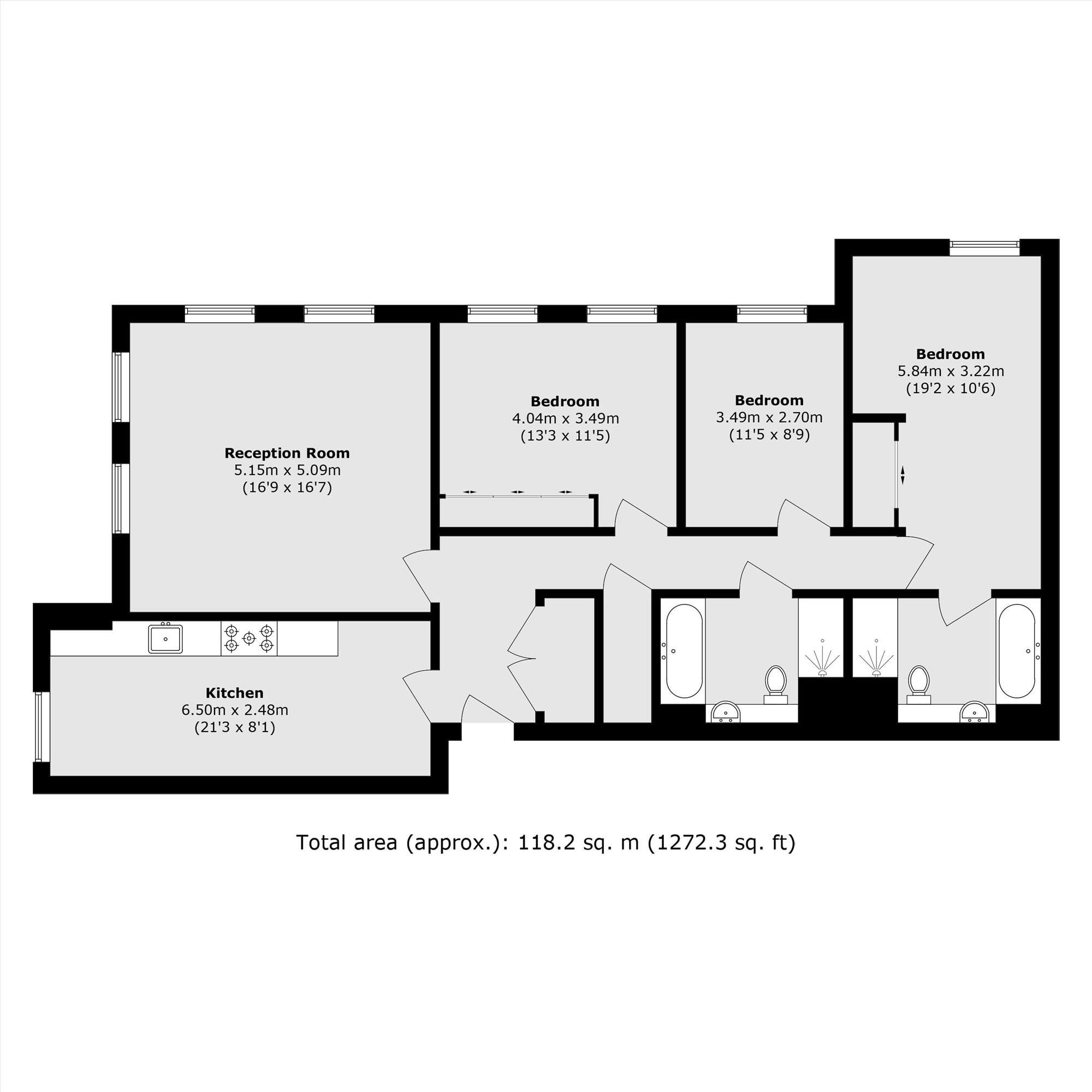 Flat 4, Maple House, Normansfield Avenue, Teddington floorplan