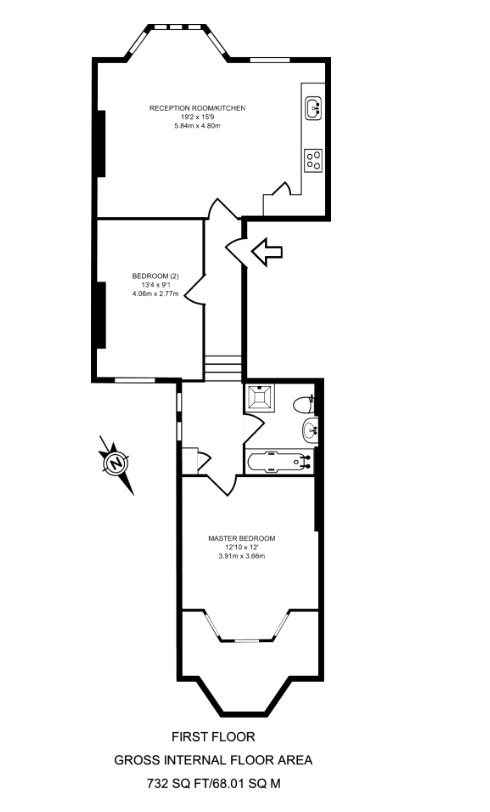 2 Bedrooms Flat for sale in Savernake Road, Hampstead Heath, London NW3