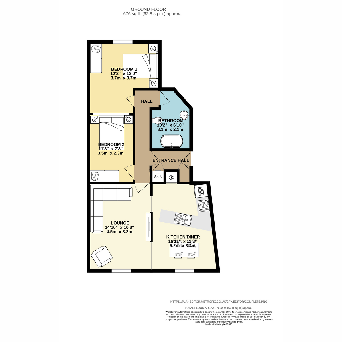 Apartment 1, Bridge St. Riverside Apartments, Lincolnshire floorplan