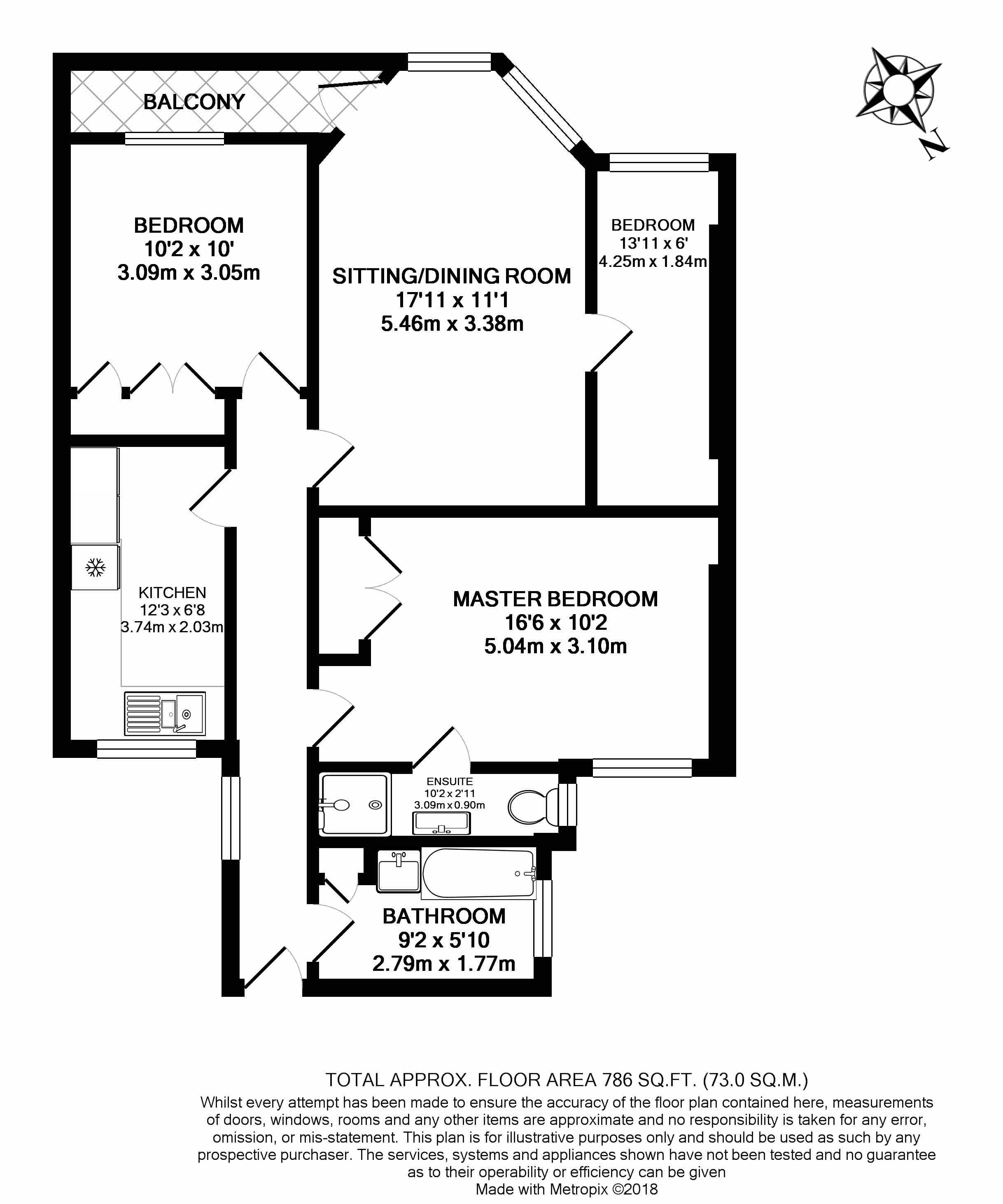Flat 10, Mapesbury Court, 59-61, Shoot Up Hill, London floorplan