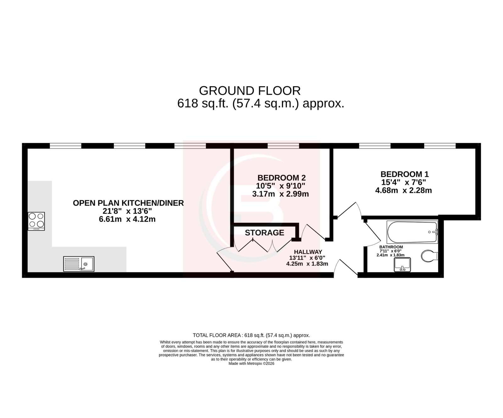 Flat 10,Park House Apartments, Kingsley Park Terrace, Northampton floorplan