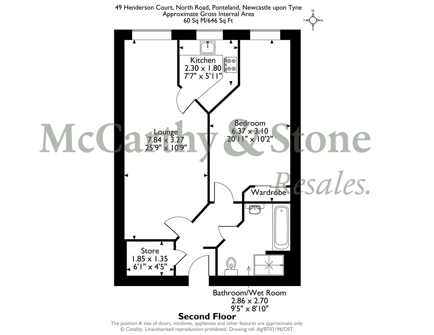 49 Henderson Court, North Road, Newcastle Upon Tyne floorplan