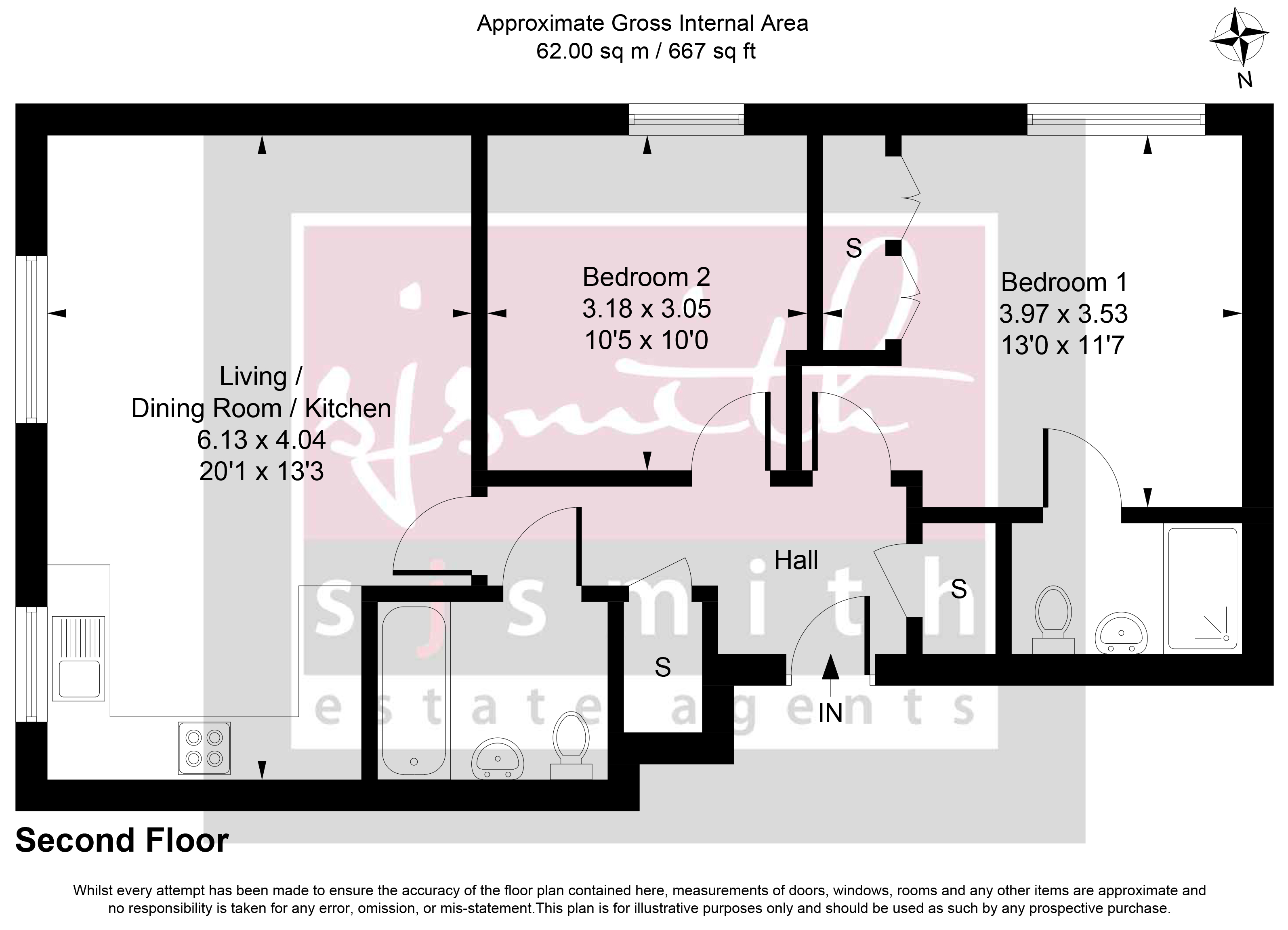 Flat 11, Hayden Court, Chertsey Road, Feltham floorplan