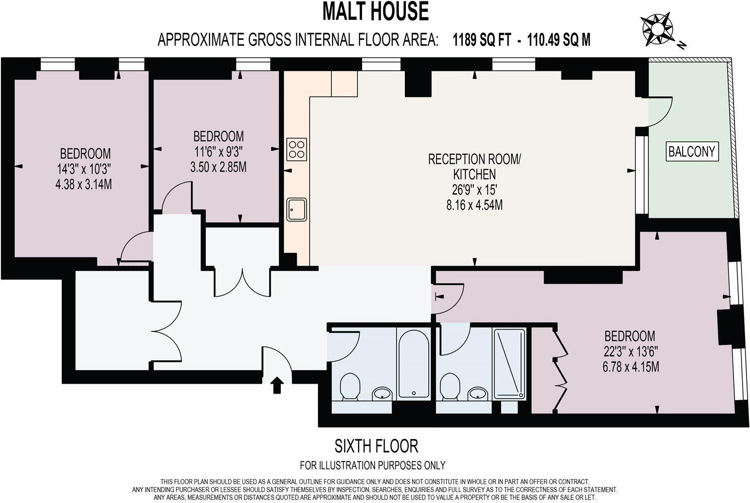 Flat 18, 1 Malt House, Barley Lane, Stratford floorplan