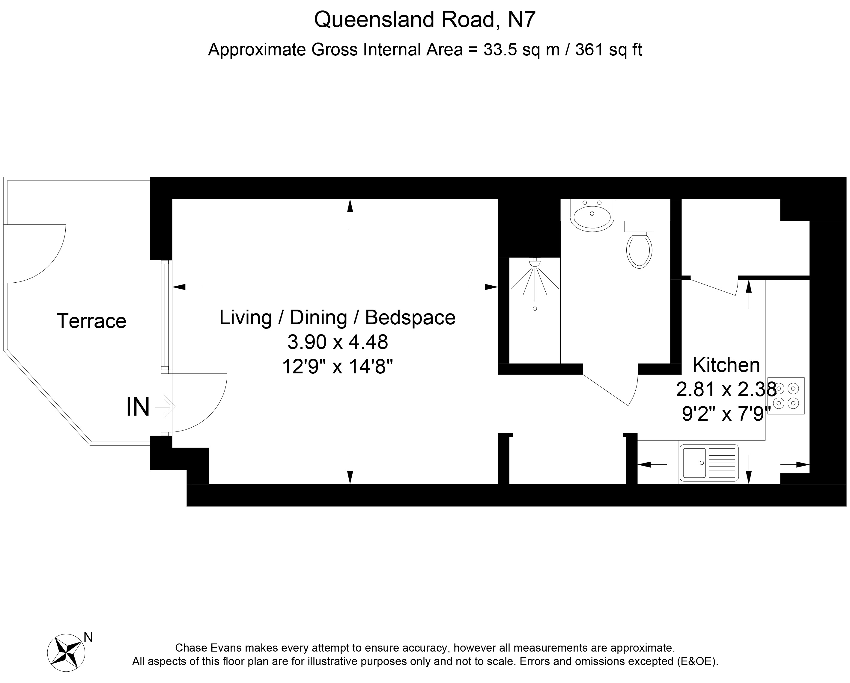 0 Bedrooms Studio to rent in Gillespie Court, Queensland Terrace, Islington N7