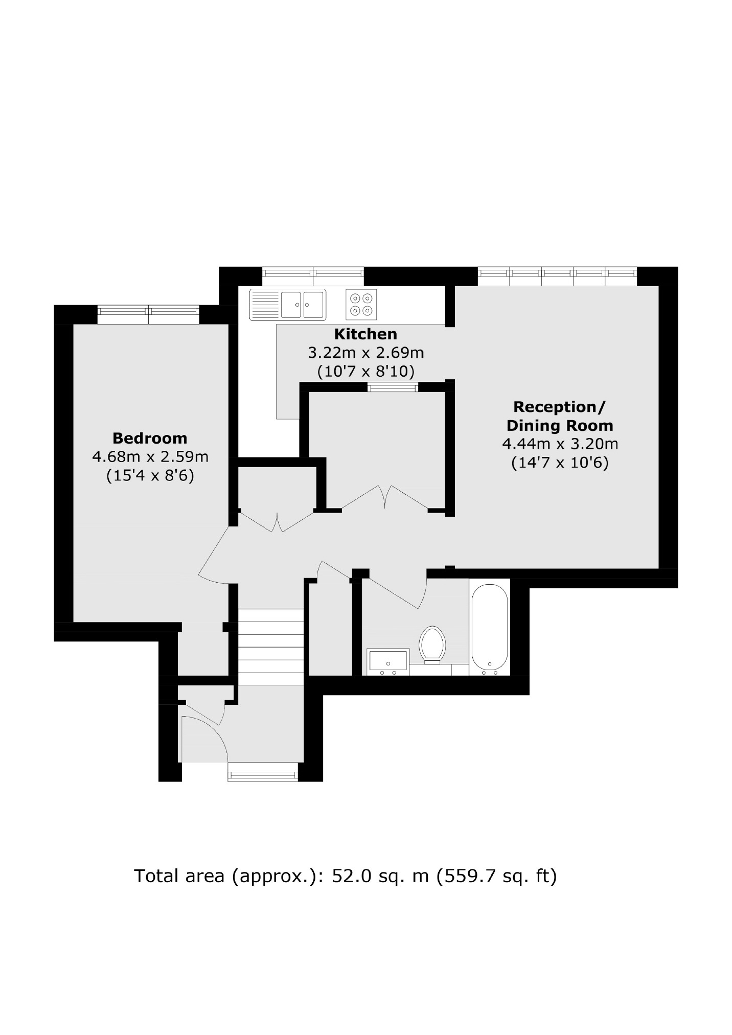 Flat 43, 2A, Navarre Road, London floorplan