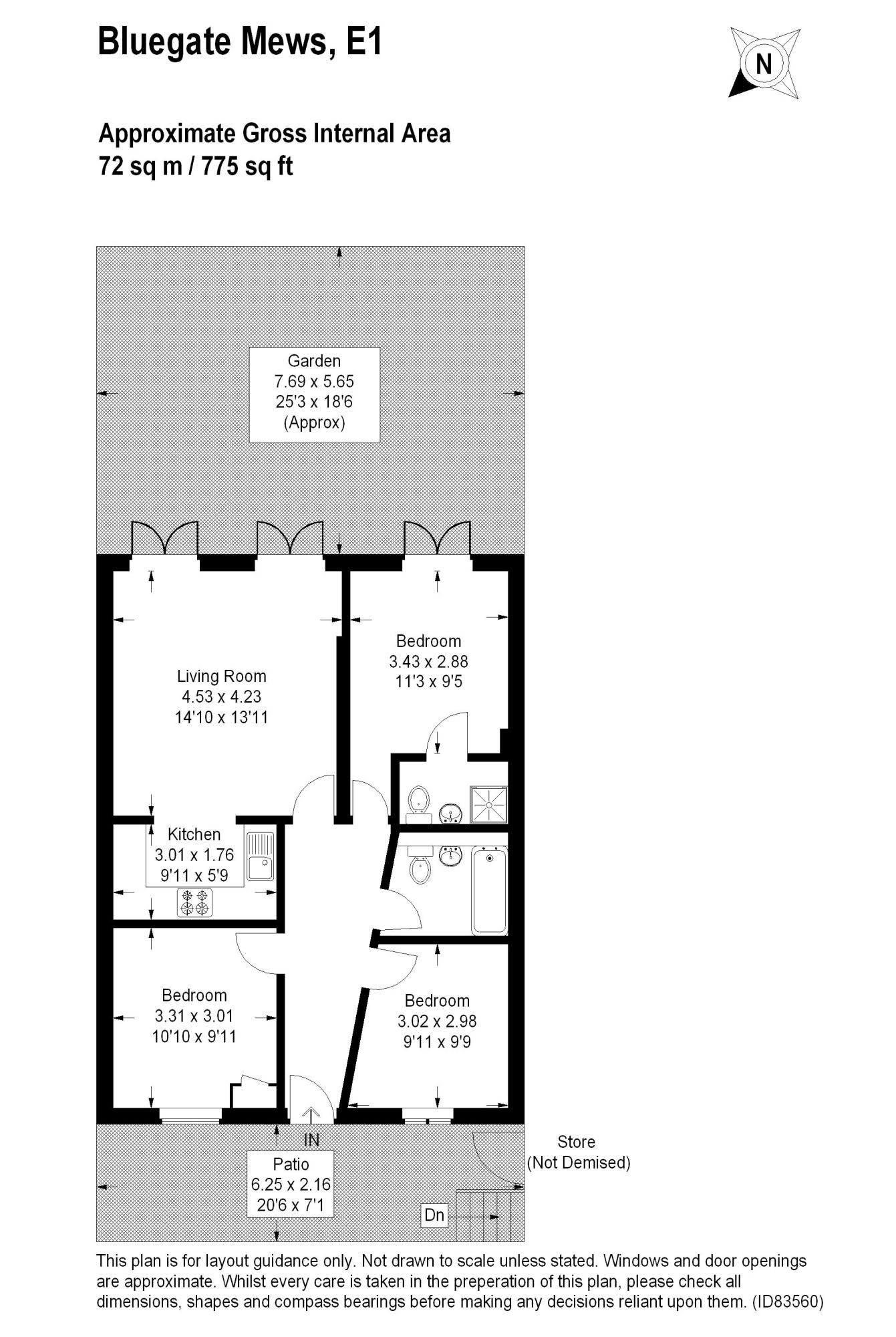 3 Bedrooms Flat to rent in Cable Street, London E1