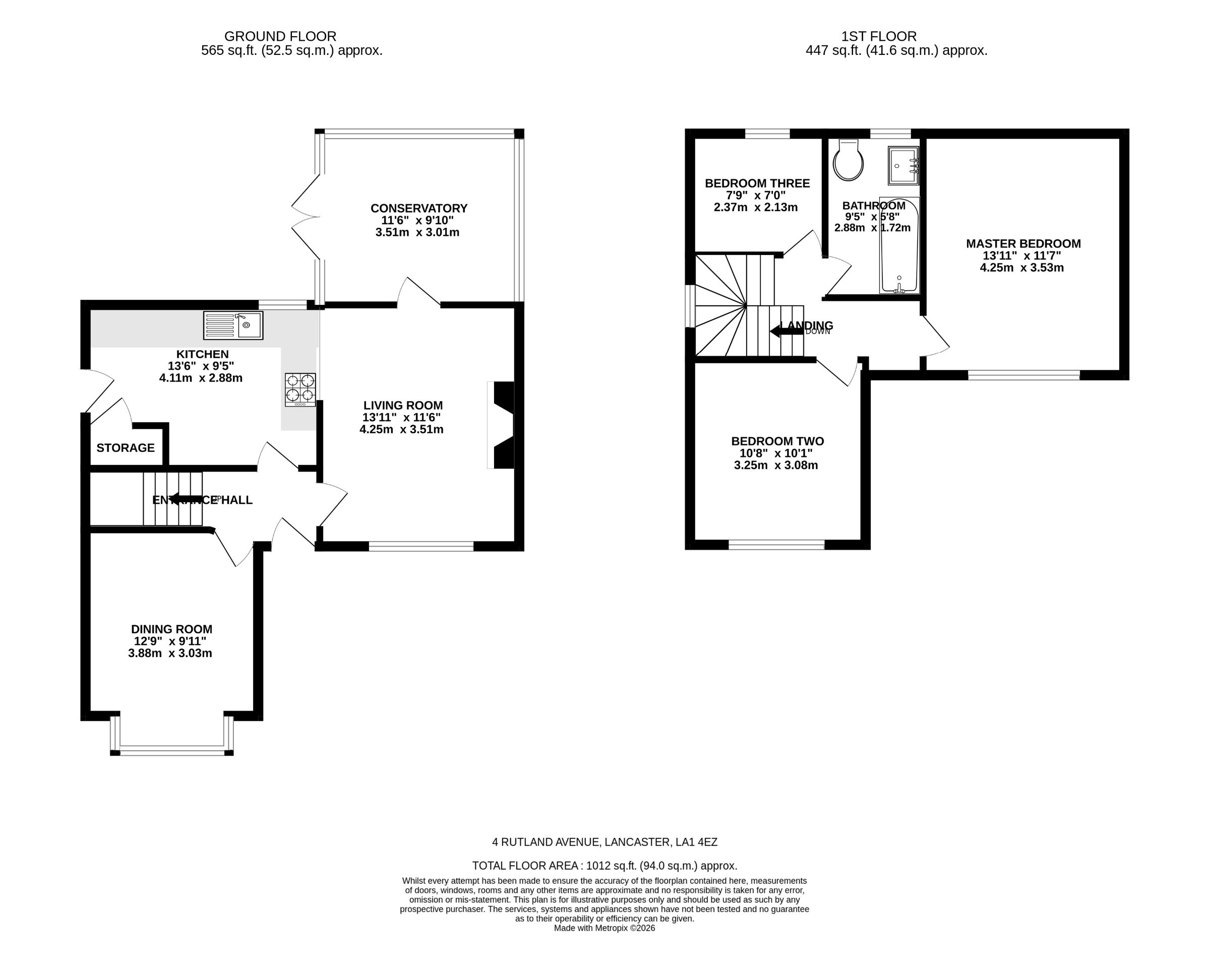 4 Rutland Avenue, Lancaster floorplan