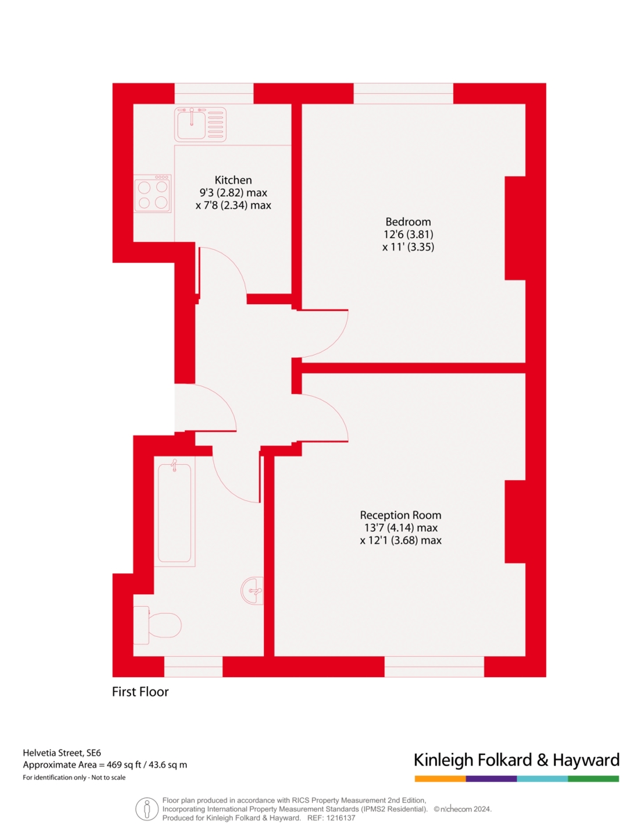First Floor Flat, 6, Helvetia Street, London floorplan