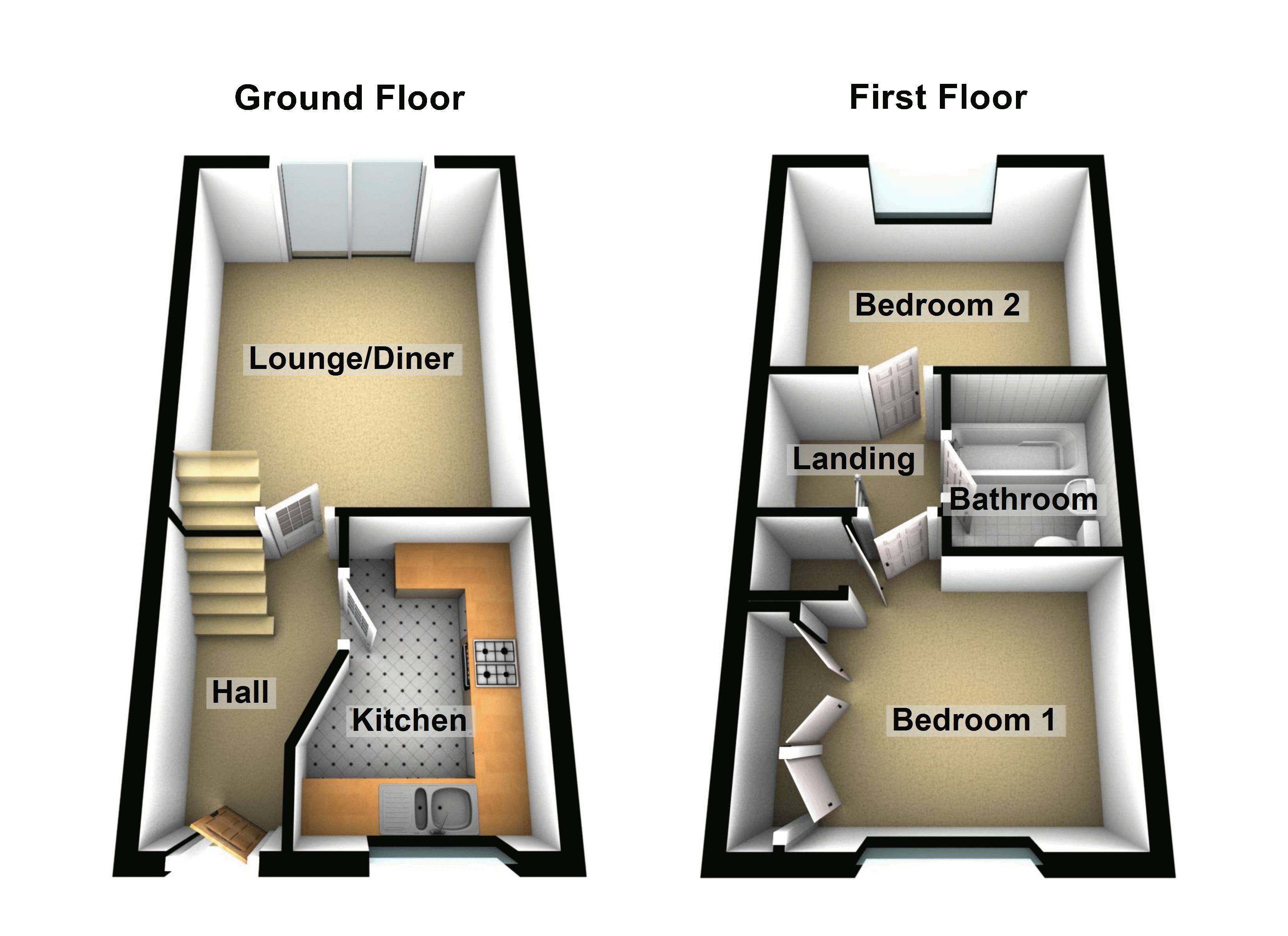 Spring Meadows, Trowbridge BA14, 2 bedroom terraced house to rent