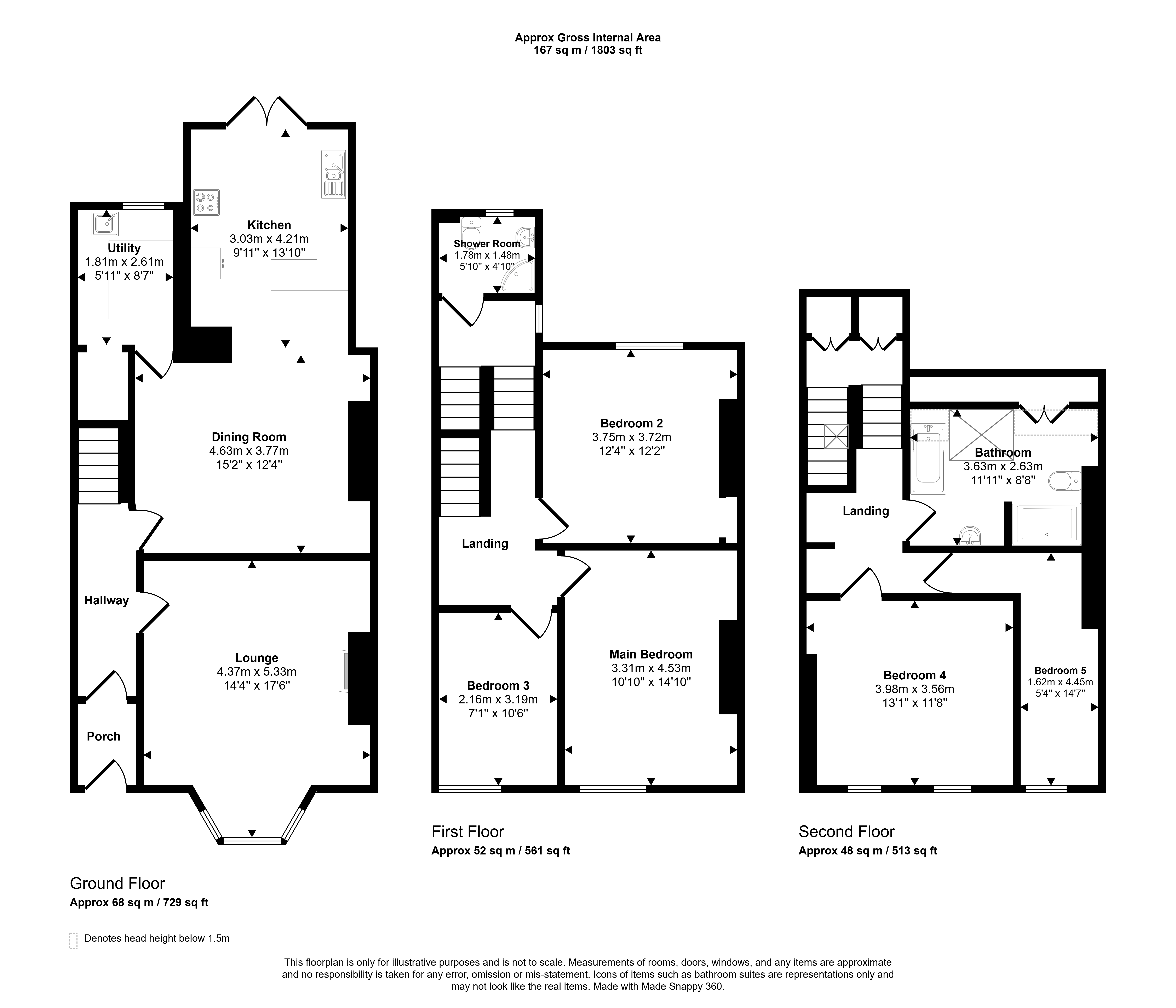 64, Percy Road, Whitley Bay floorplan