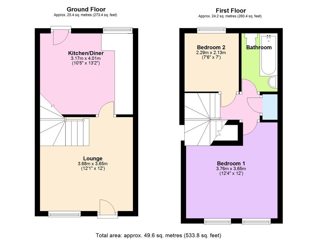 2 Bedrooms Terraced house to rent in St. Neots Road, Eaton Ford, St. Neots PE19