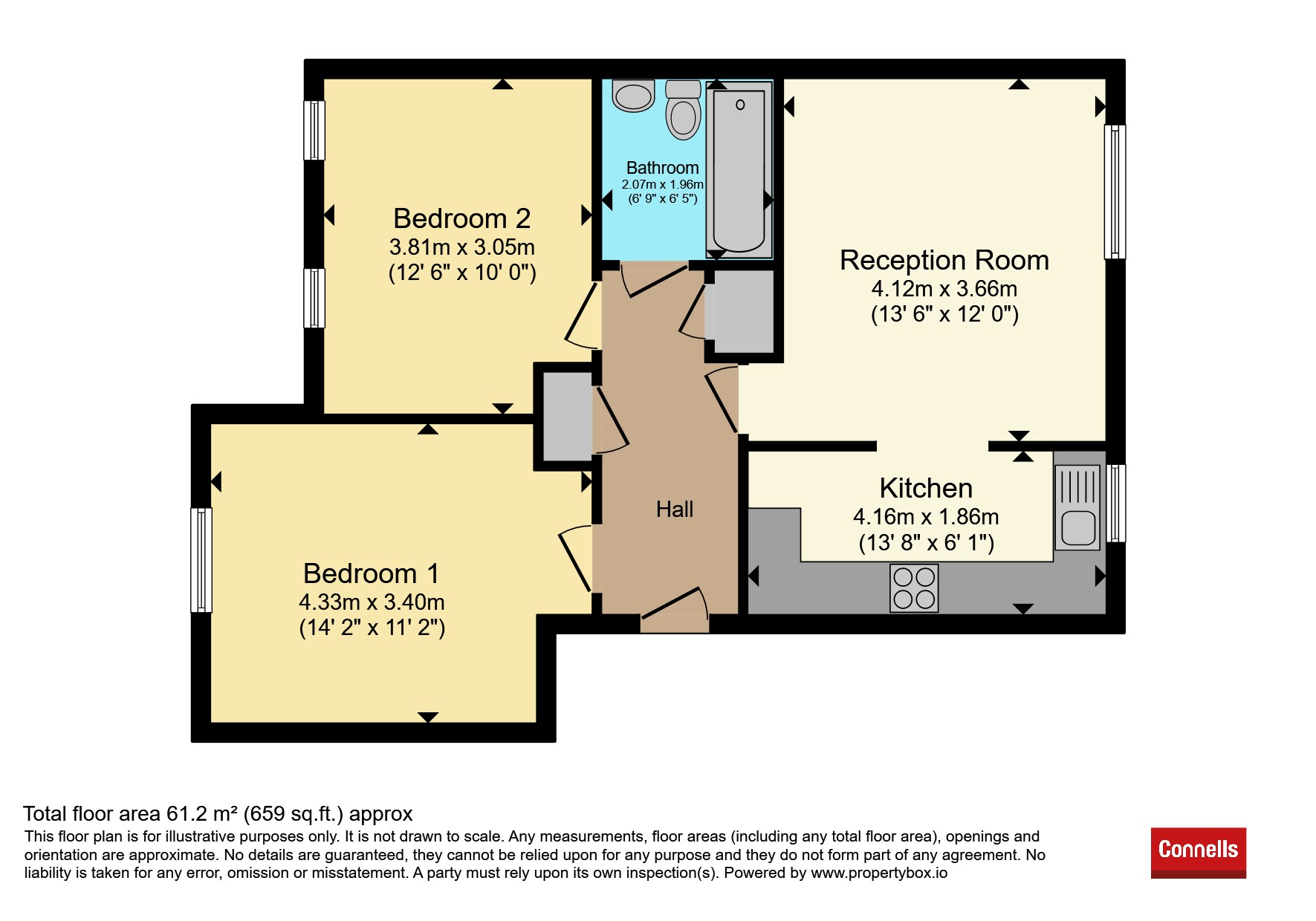 61, Yersin Court, Swindon floorplan