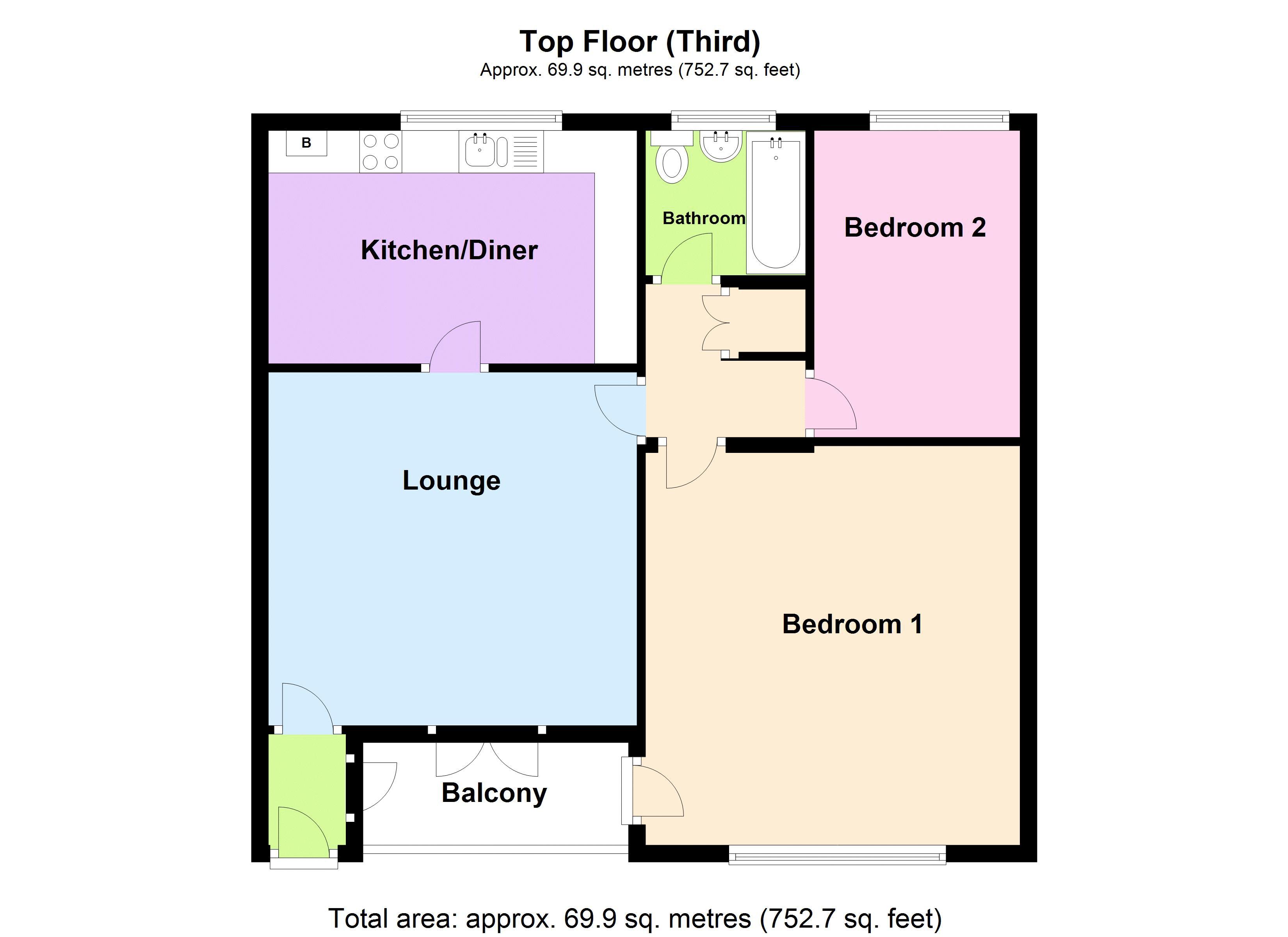8 Compton Court, Chidham Close, Havant floorplan