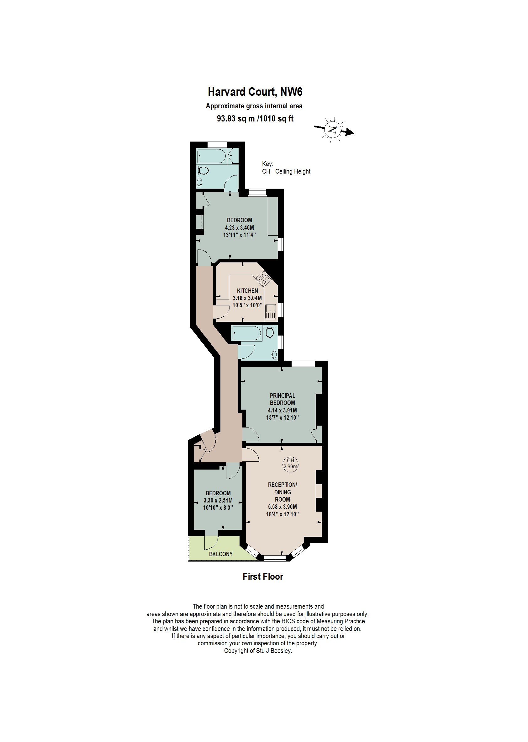 Flat 4 Harvard Court,, Honeybourne Road, London floorplan