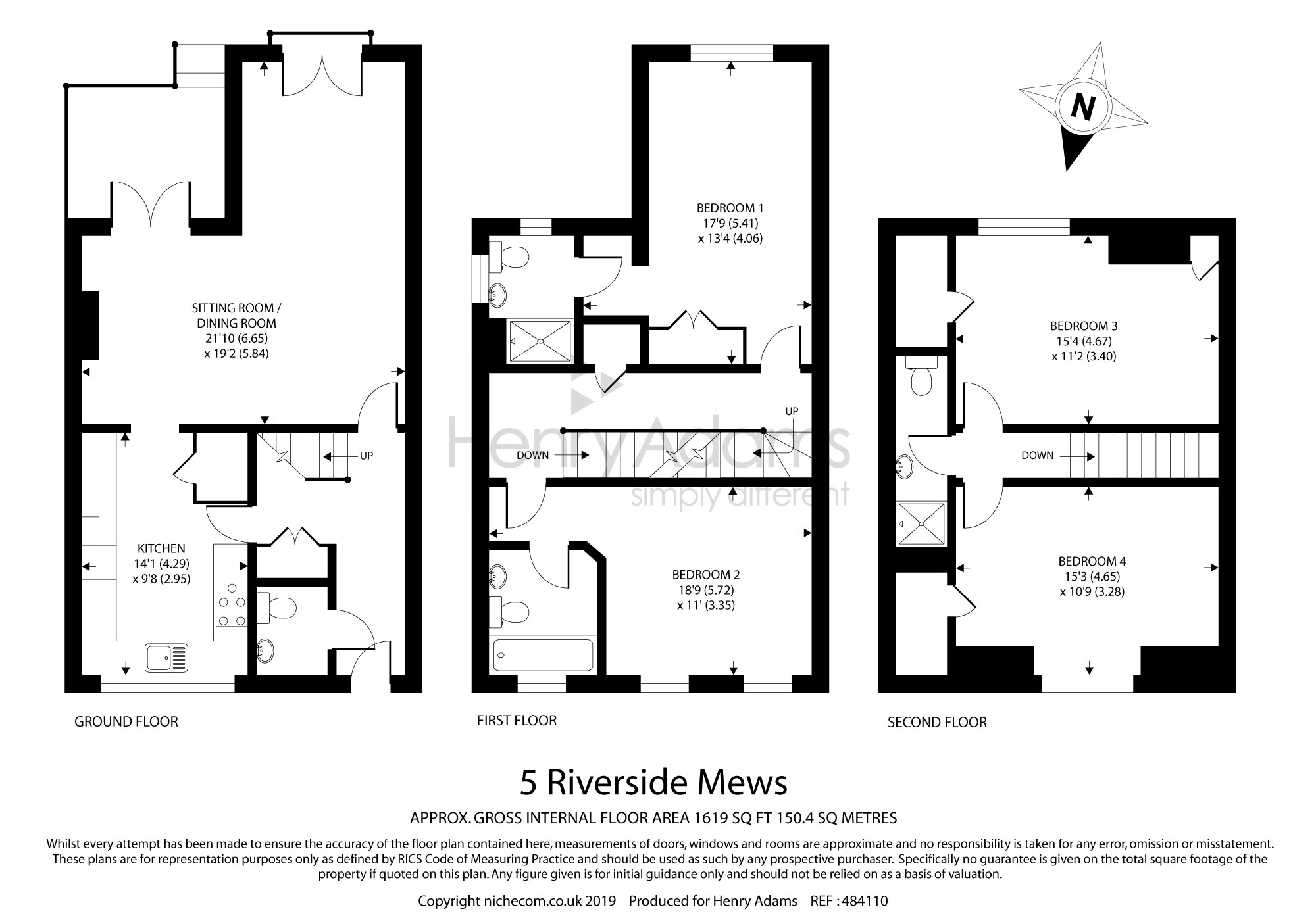 4 Bedrooms Terraced house for sale in Riverside Mews, The Spain, Petersfield GU32