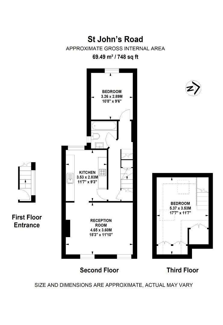 Flat 3, 1, St. Johns Road, London floorplan