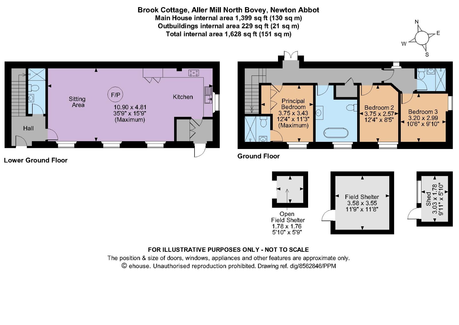 Brook Cottage, Aller Mill,, North Bovey, Devon floorplan