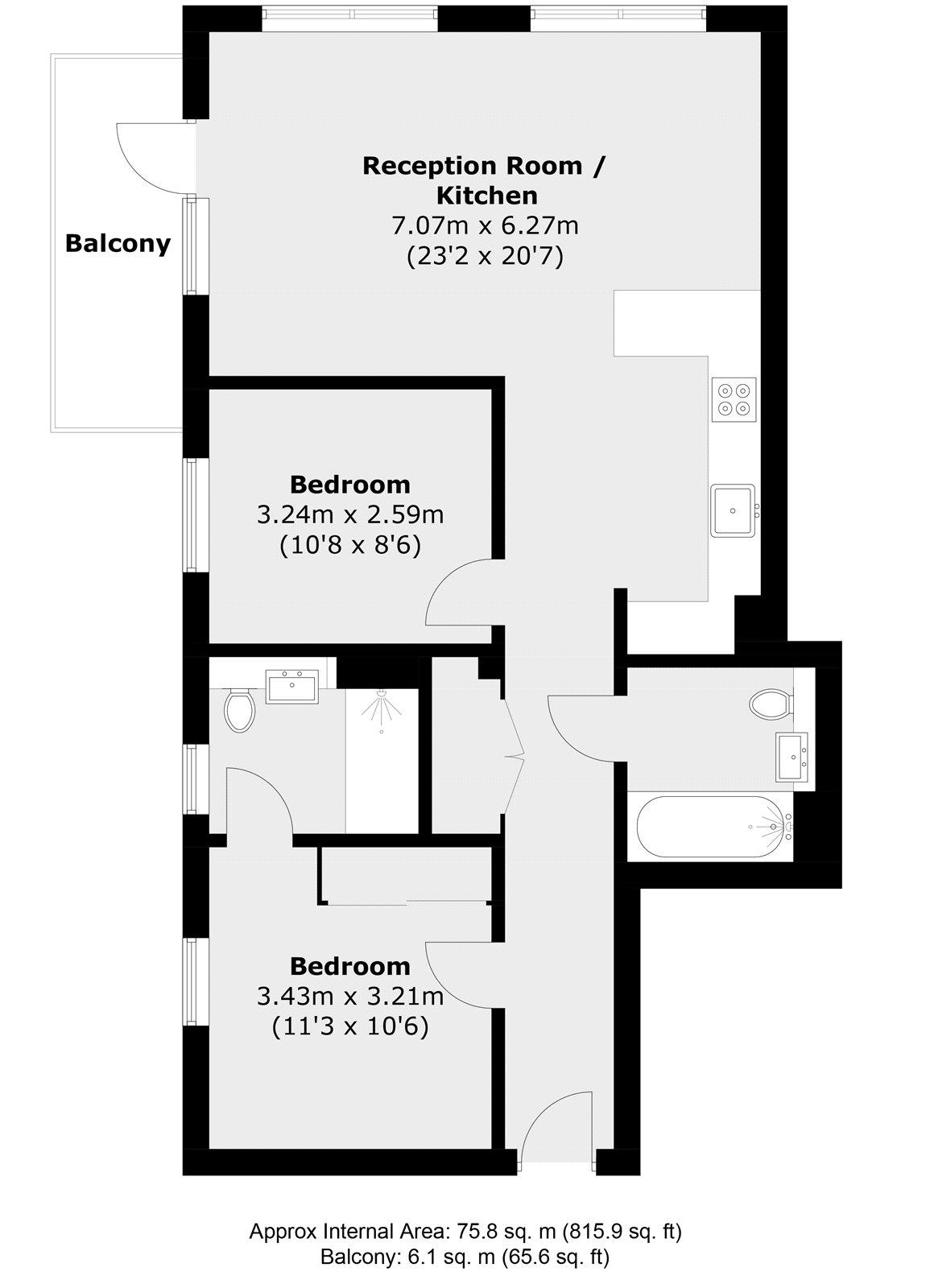 1106, 64, Shadwell Street, Birmingham floorplan