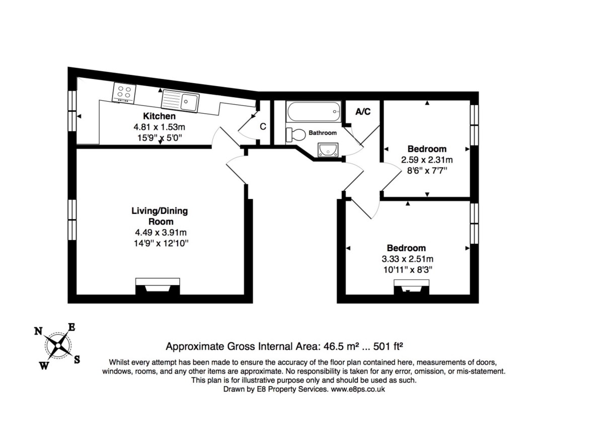 Flat 1, 27, Causeway, Bicester floorplan