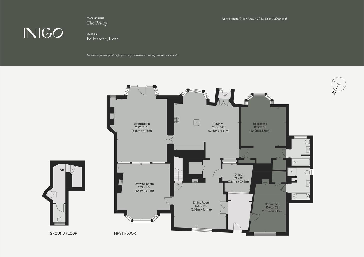 Flat A The Priory, 2 The Bayle, Folkestone floorplan