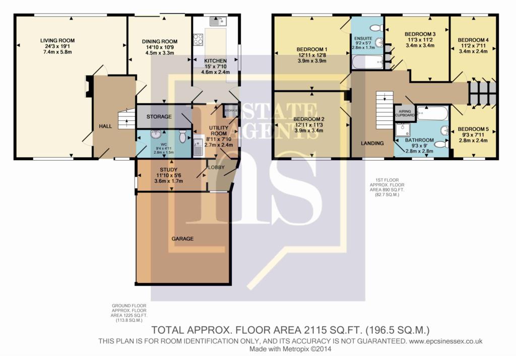 5 Bedrooms Detached house to rent in Flemings, Great Warley, Brentwood CM13