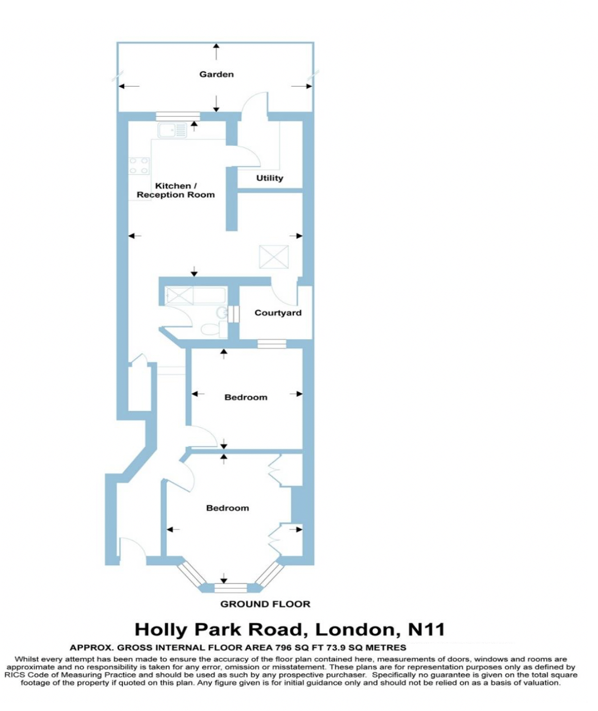2 Bedrooms Flat to rent in Holly Park Road, Friern Barnet N11